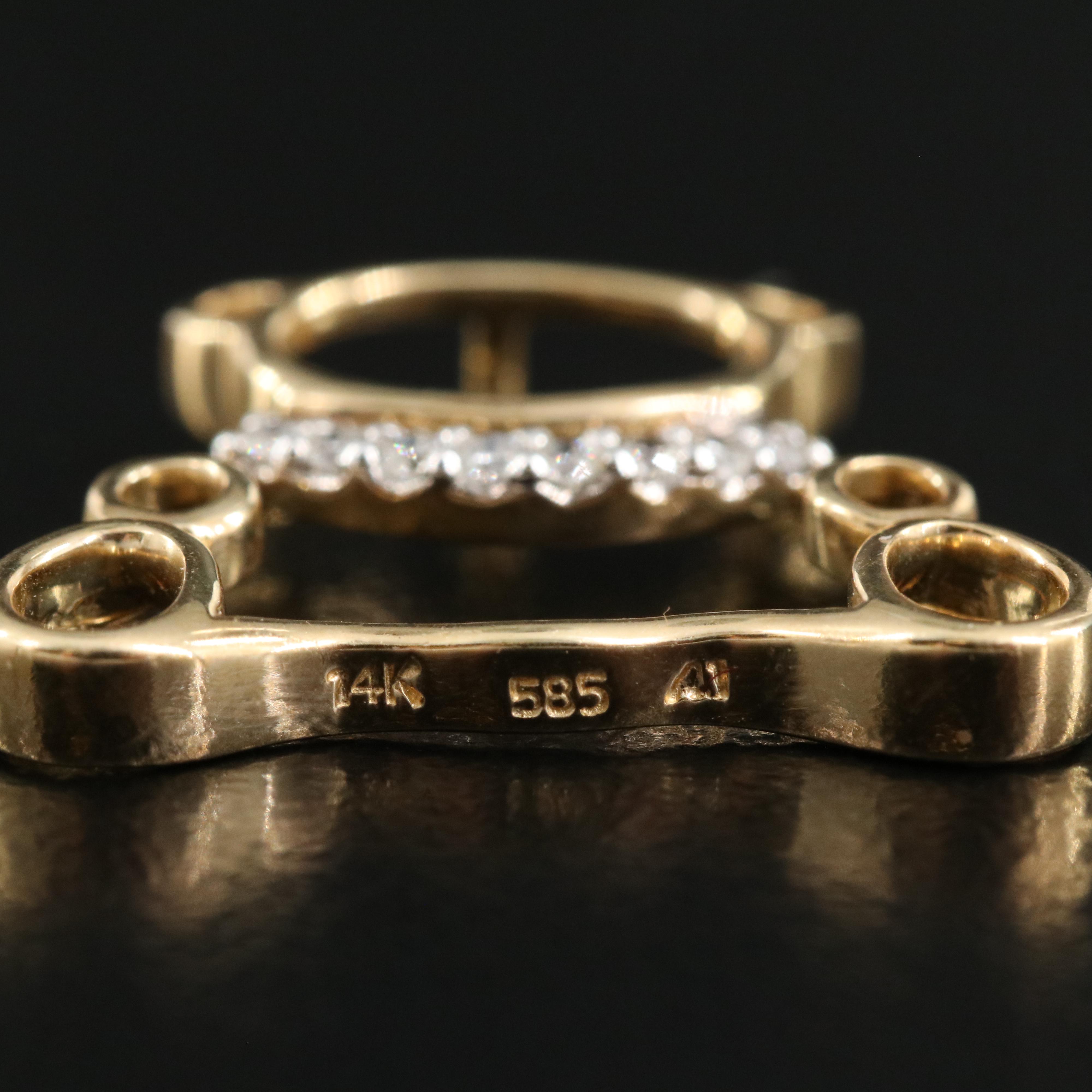 14K Diamond Bear Pendant