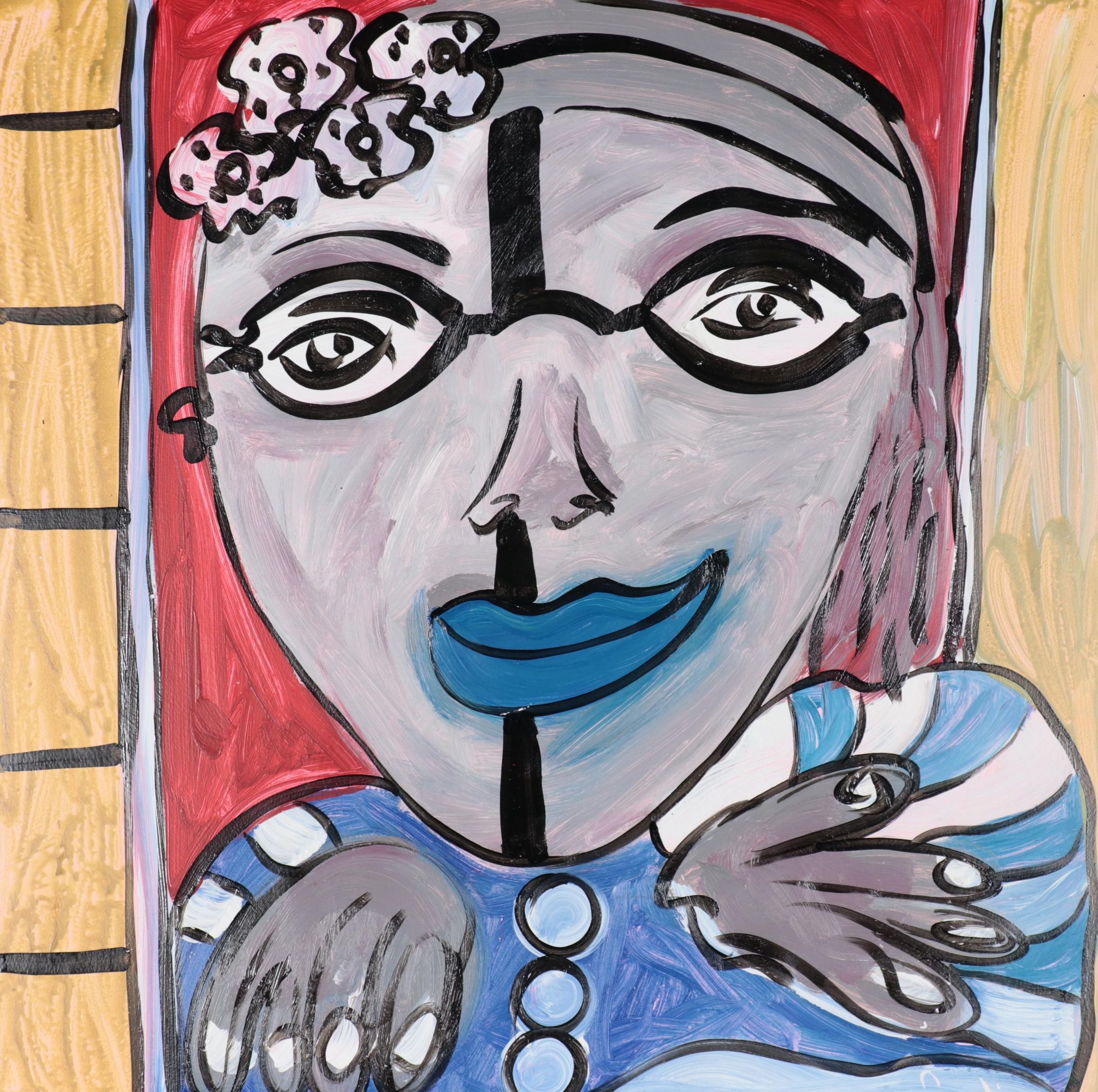 Peter Keil Abstract Portrait Acrylic Painting