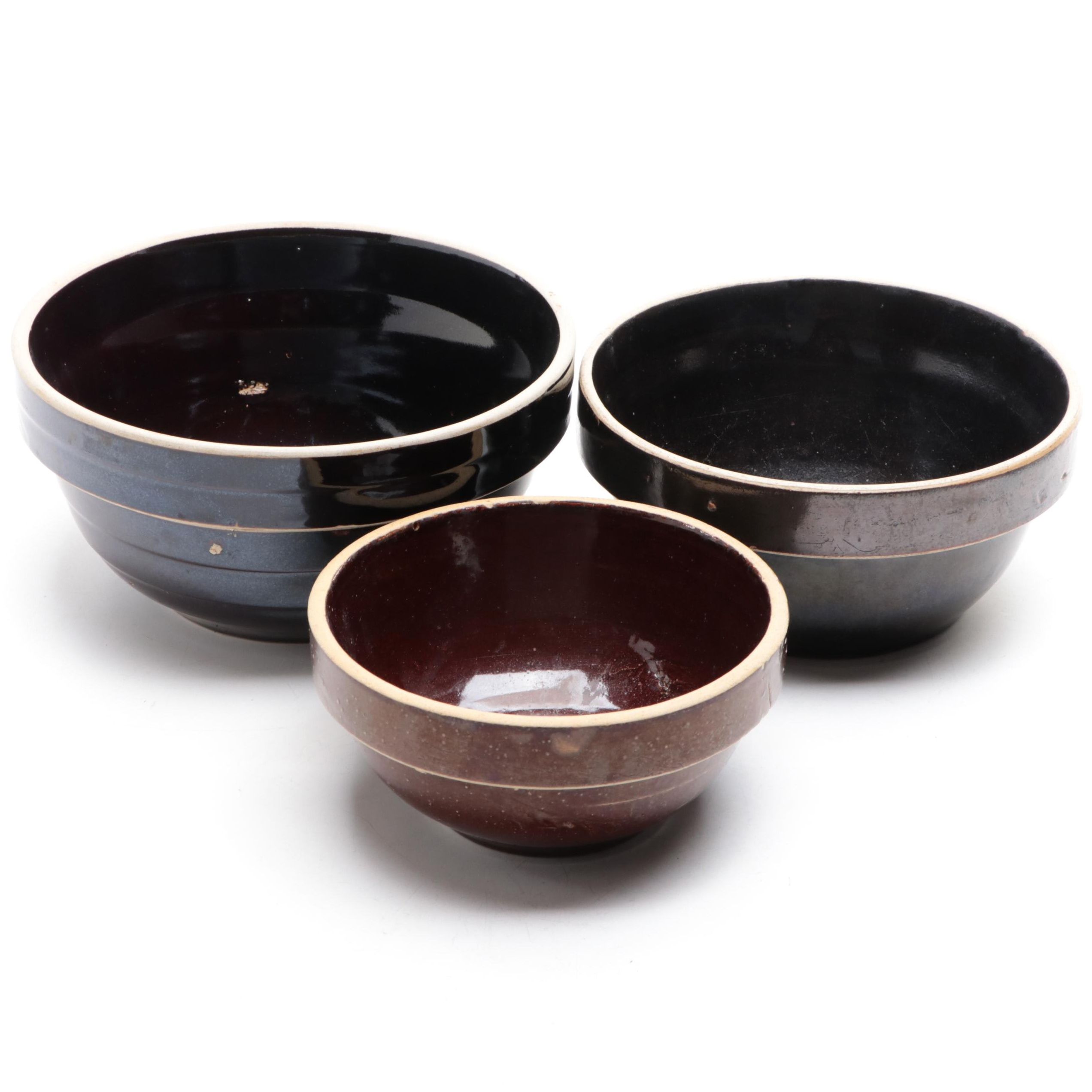 Brown Ware Stoneware Mixing Bowls
