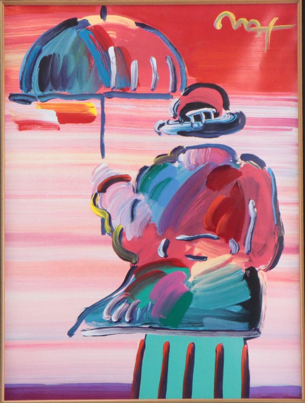 Peter Max Hand-Embellished Offset Lithograph "Umbrella Man"