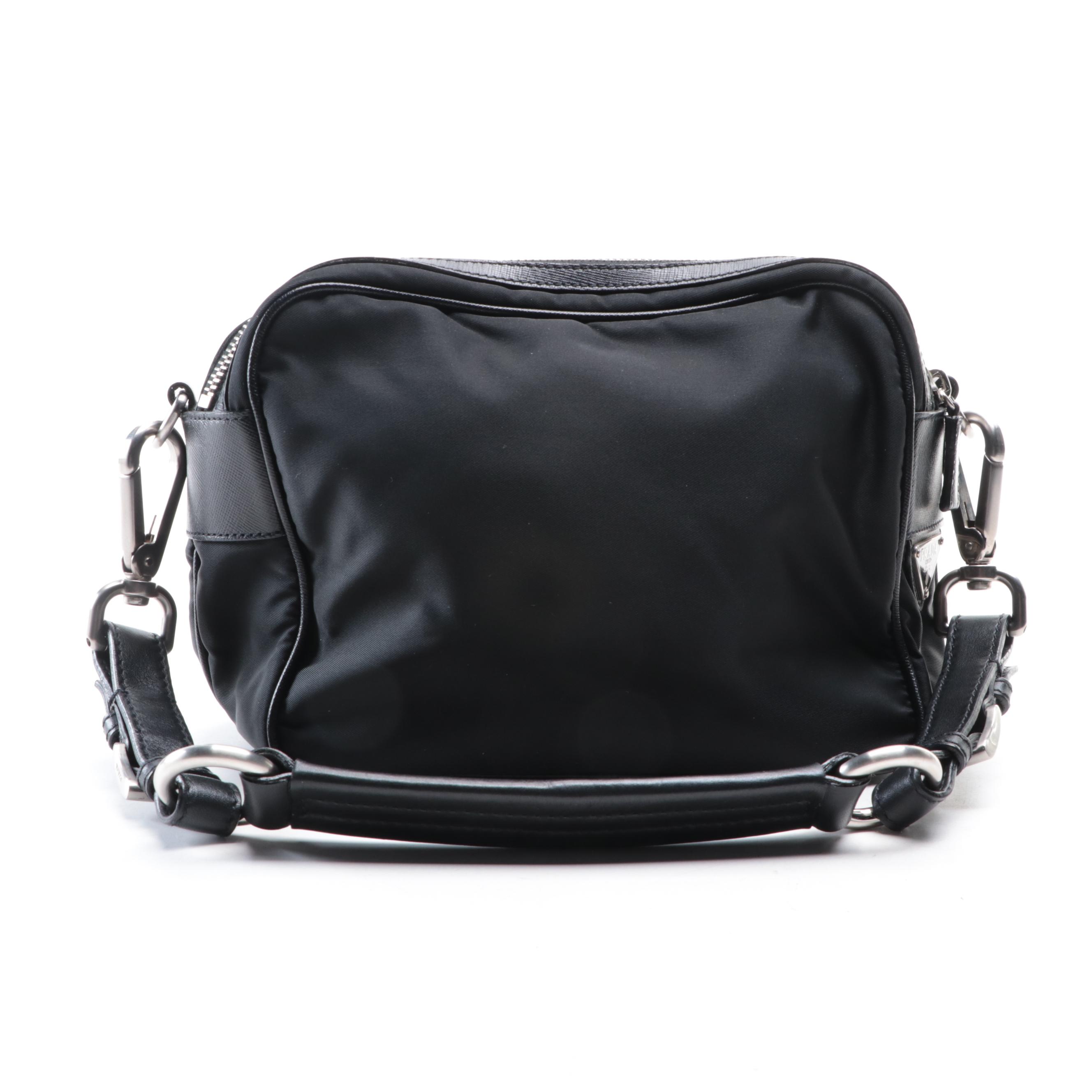 Prada Tessuto Nylon and Saffiano Leather Shoulder Bag