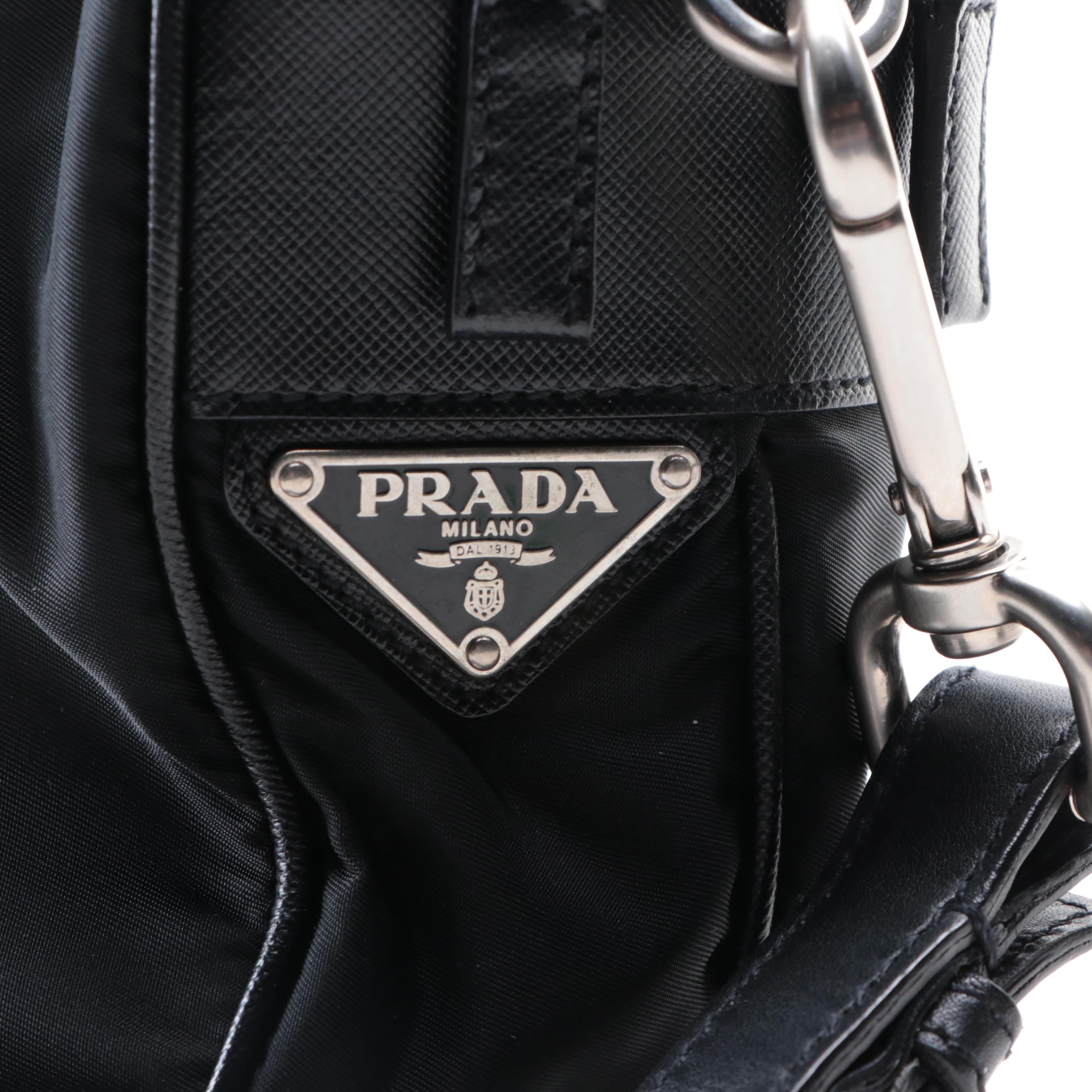 Prada Tessuto Nylon and Saffiano Leather Shoulder Bag