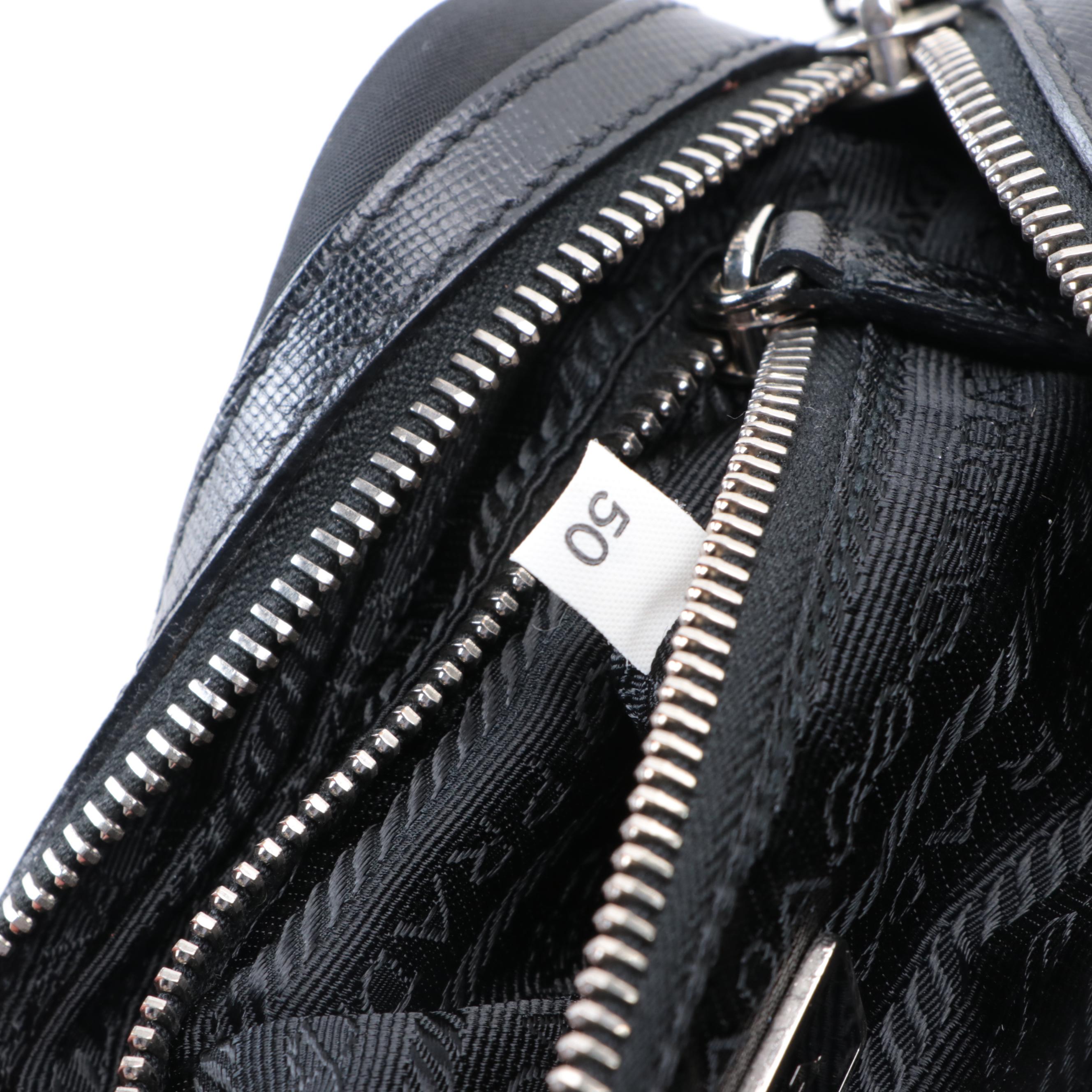 Prada Tessuto Nylon and Saffiano Leather Shoulder Bag