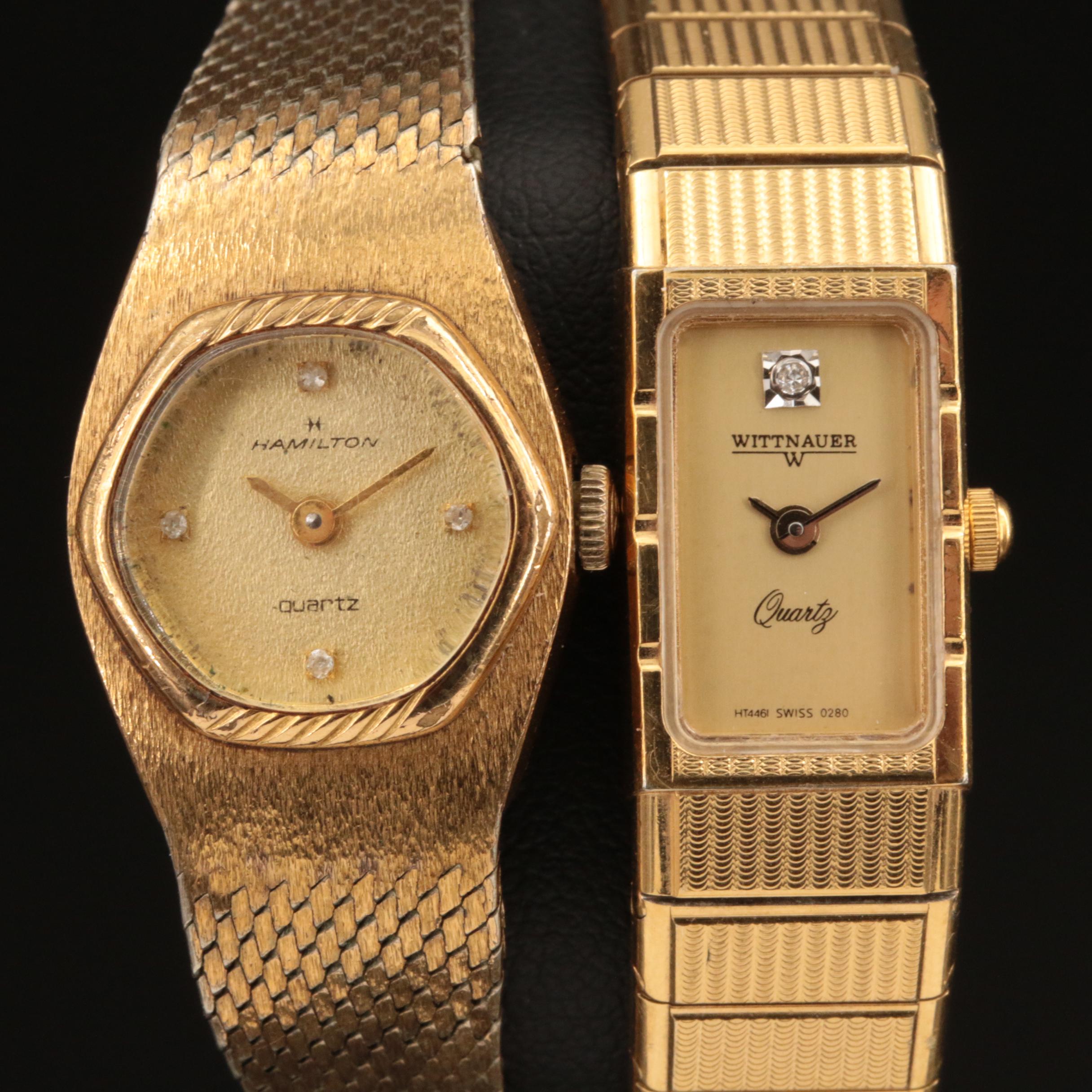 Hamilton and Wittnauer Gold-Tone Quartz Watches