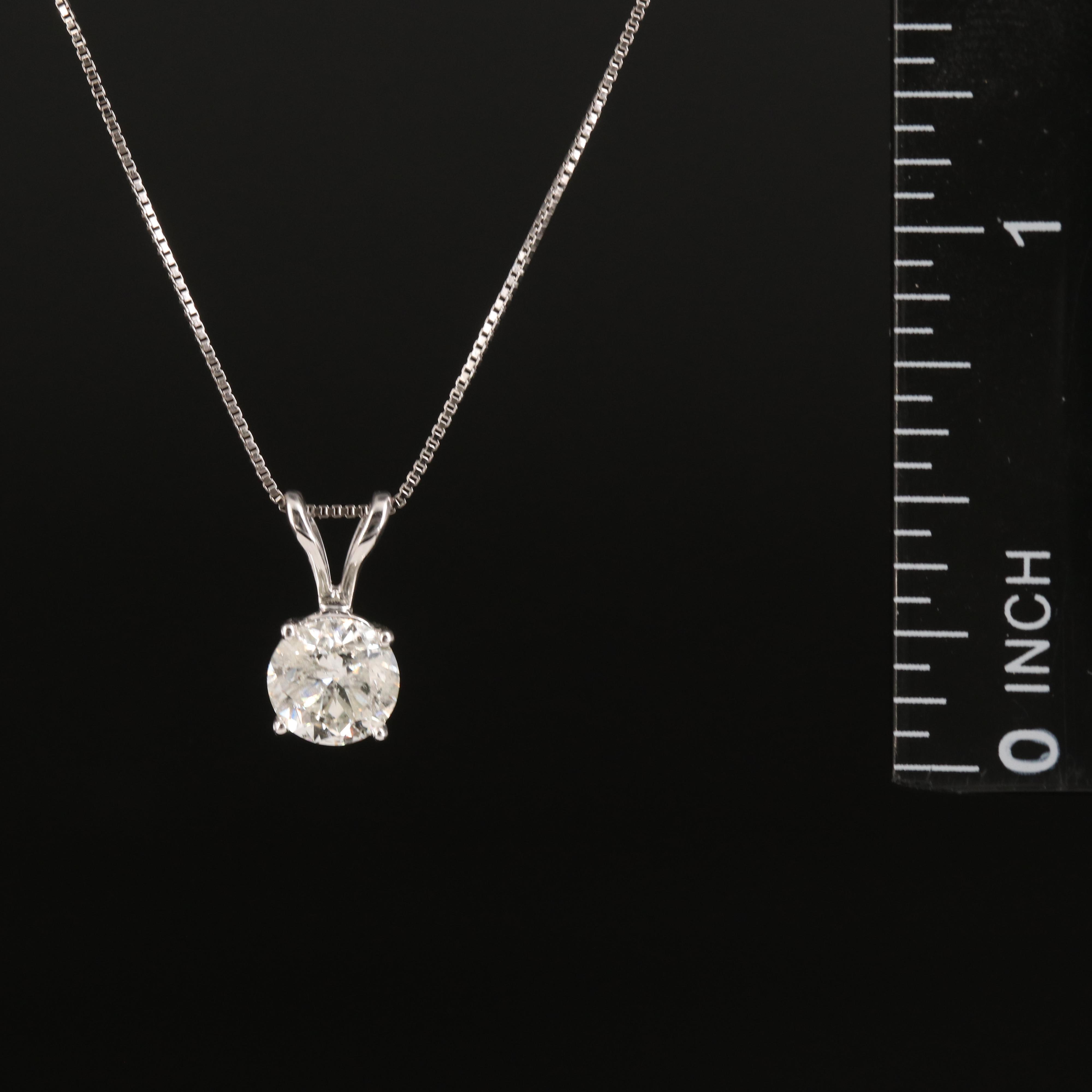 14K 0.98 CT Diamond Solitaire Pendant