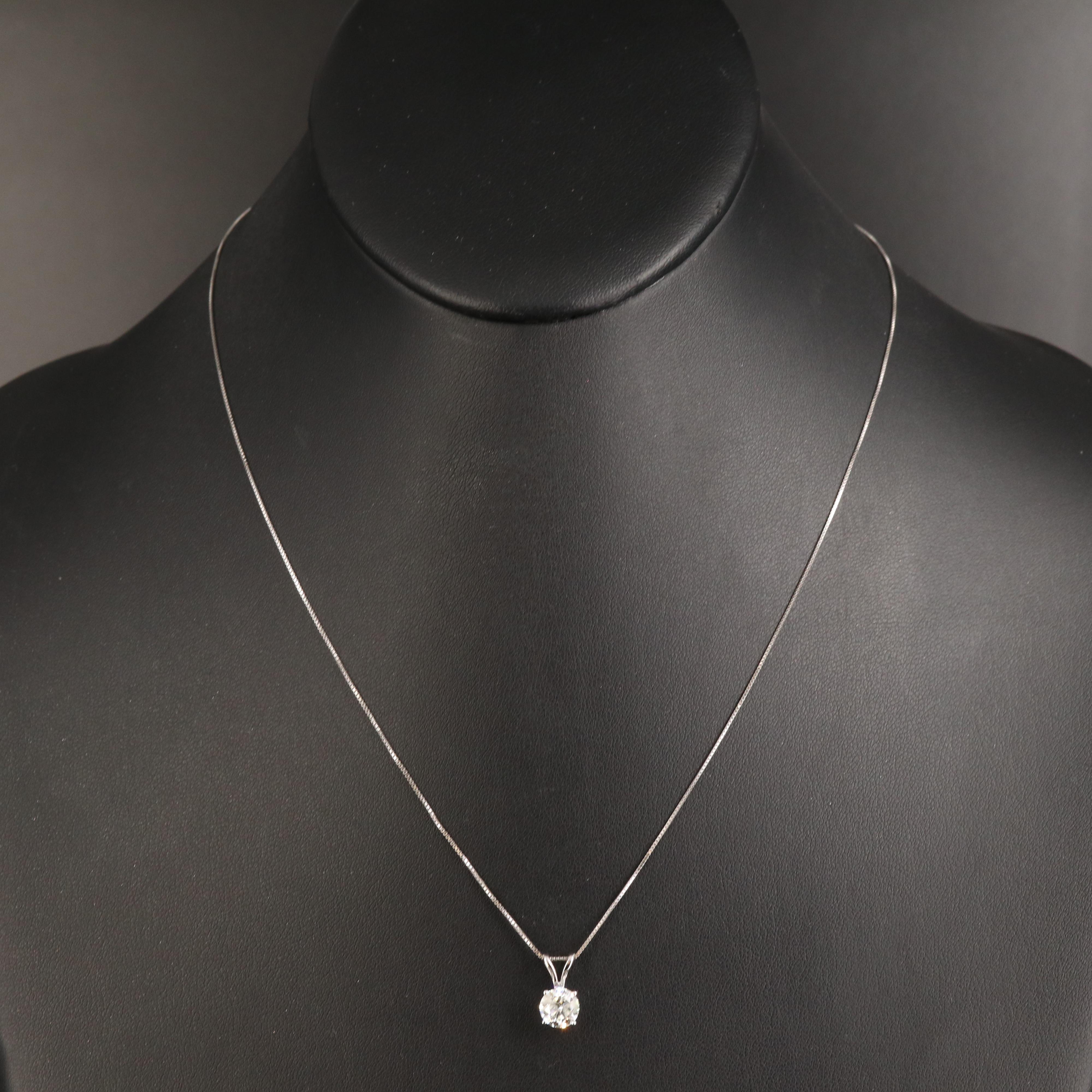 14K 0.98 CT Diamond Solitaire Pendant