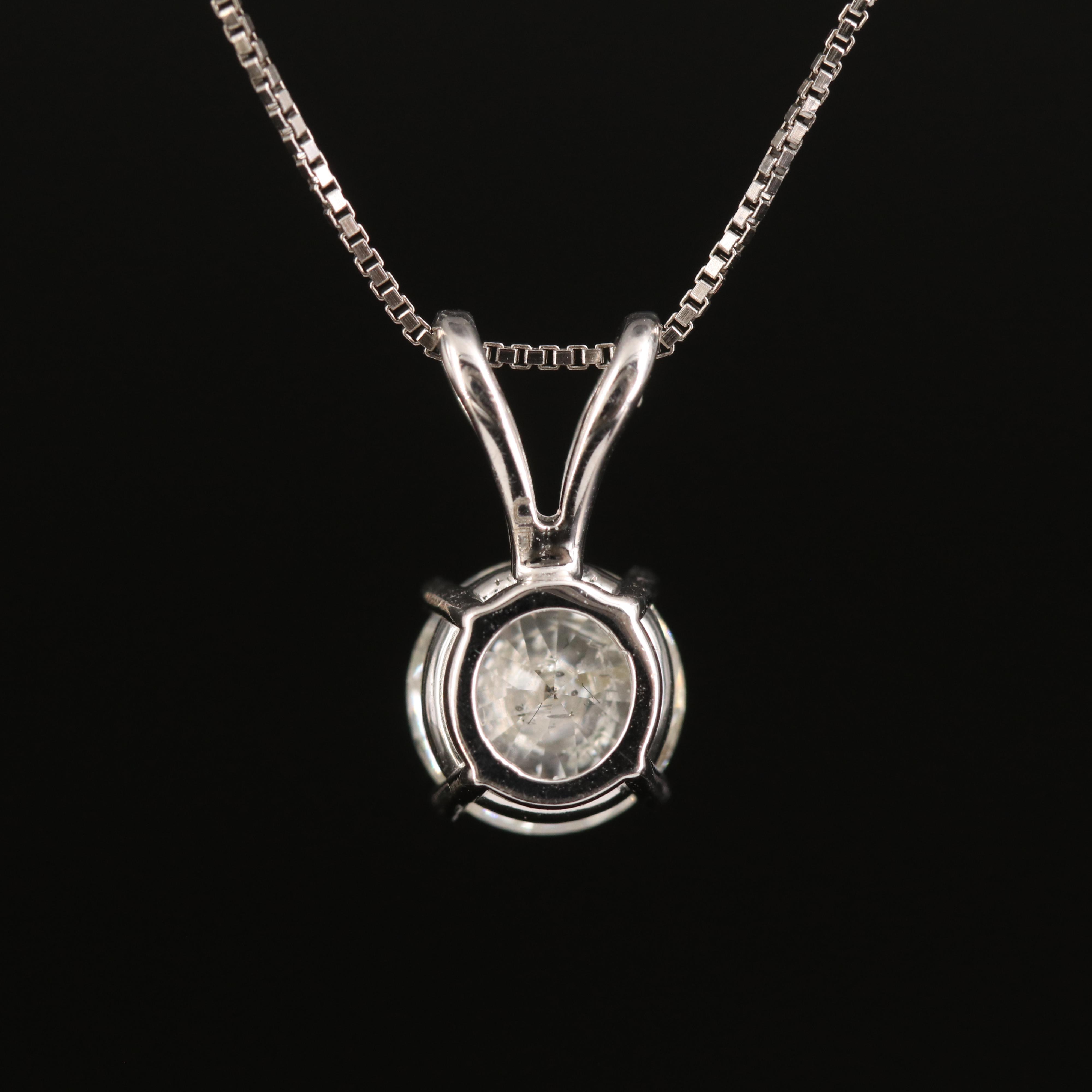 14K 0.98 CT Diamond Solitaire Pendant