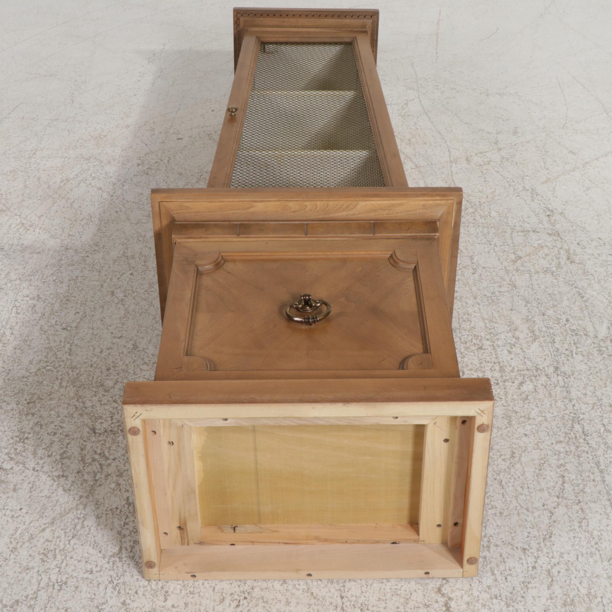 Walnut Display Cabinet, Late 20th Century