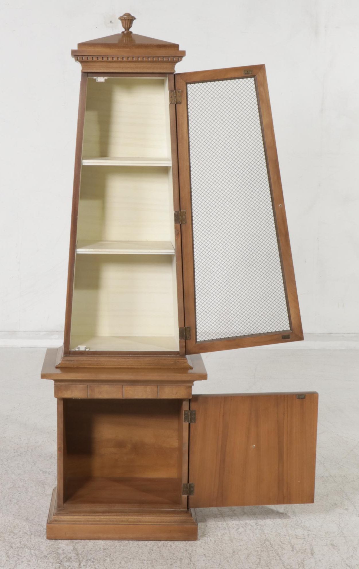 Walnut Display Cabinet, Late 20th Century