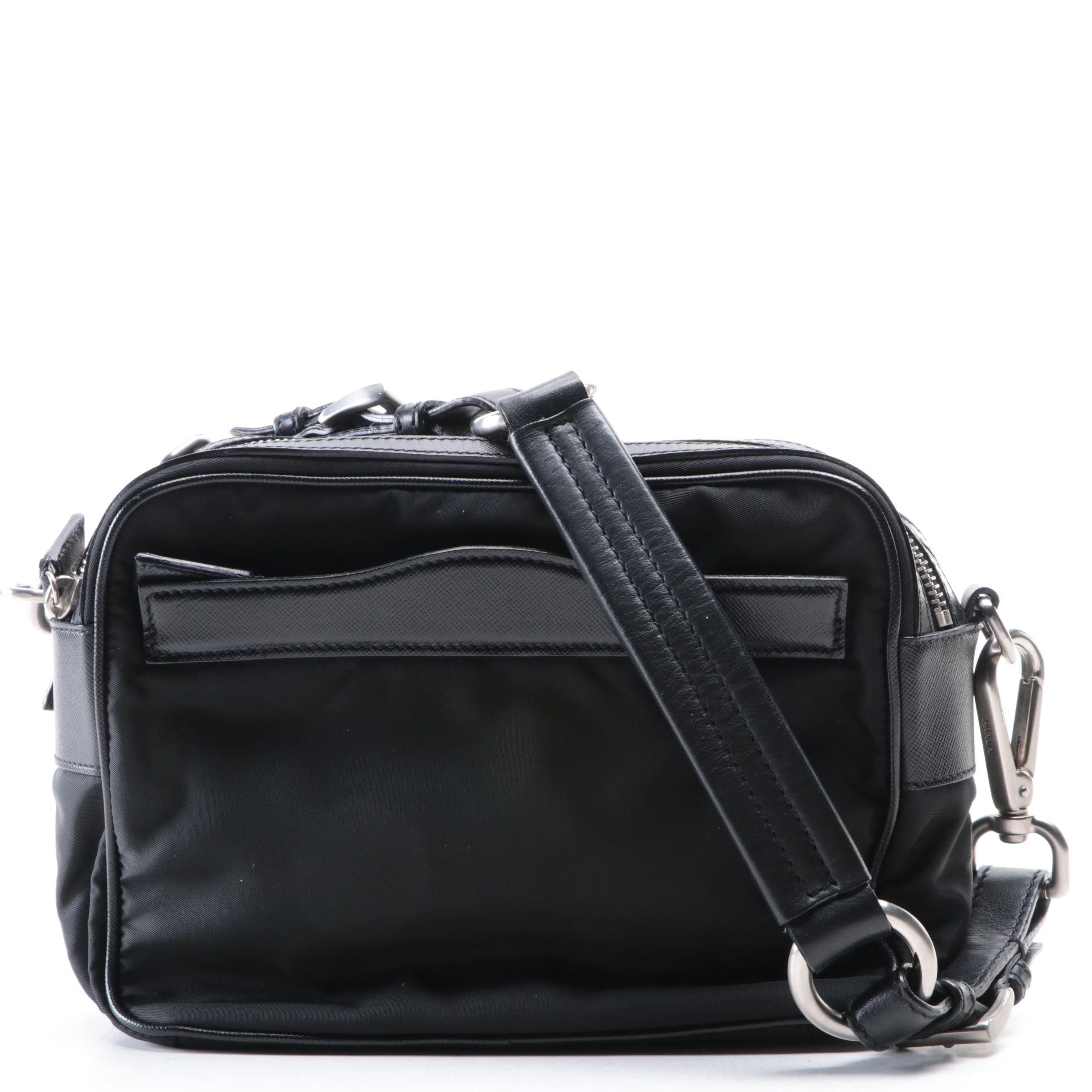 Prada Tessuto Nylon and Saffiano Leather Shoulder Bag