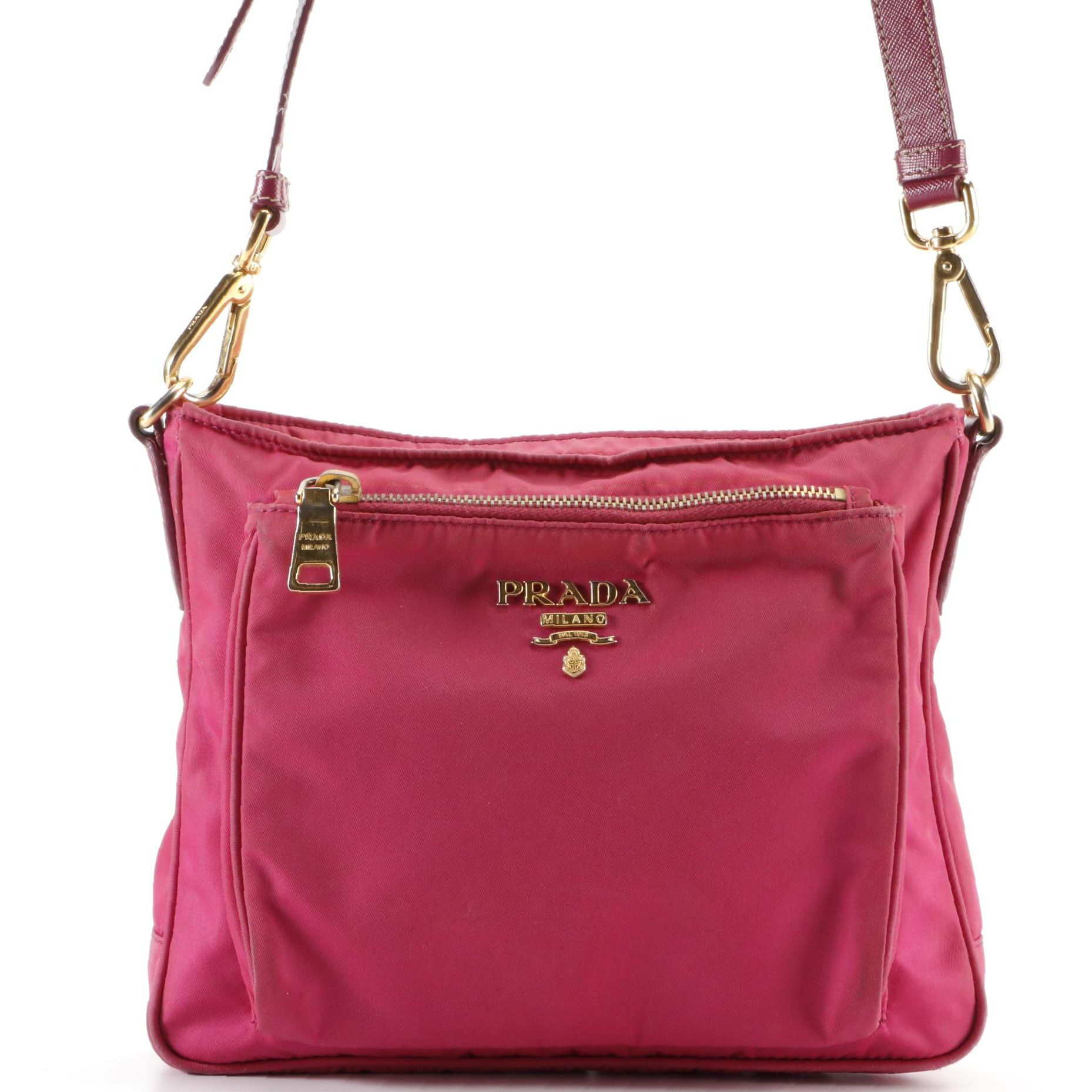 Prada Crossbody Bag in Nylon with Saffiano Leather Trim