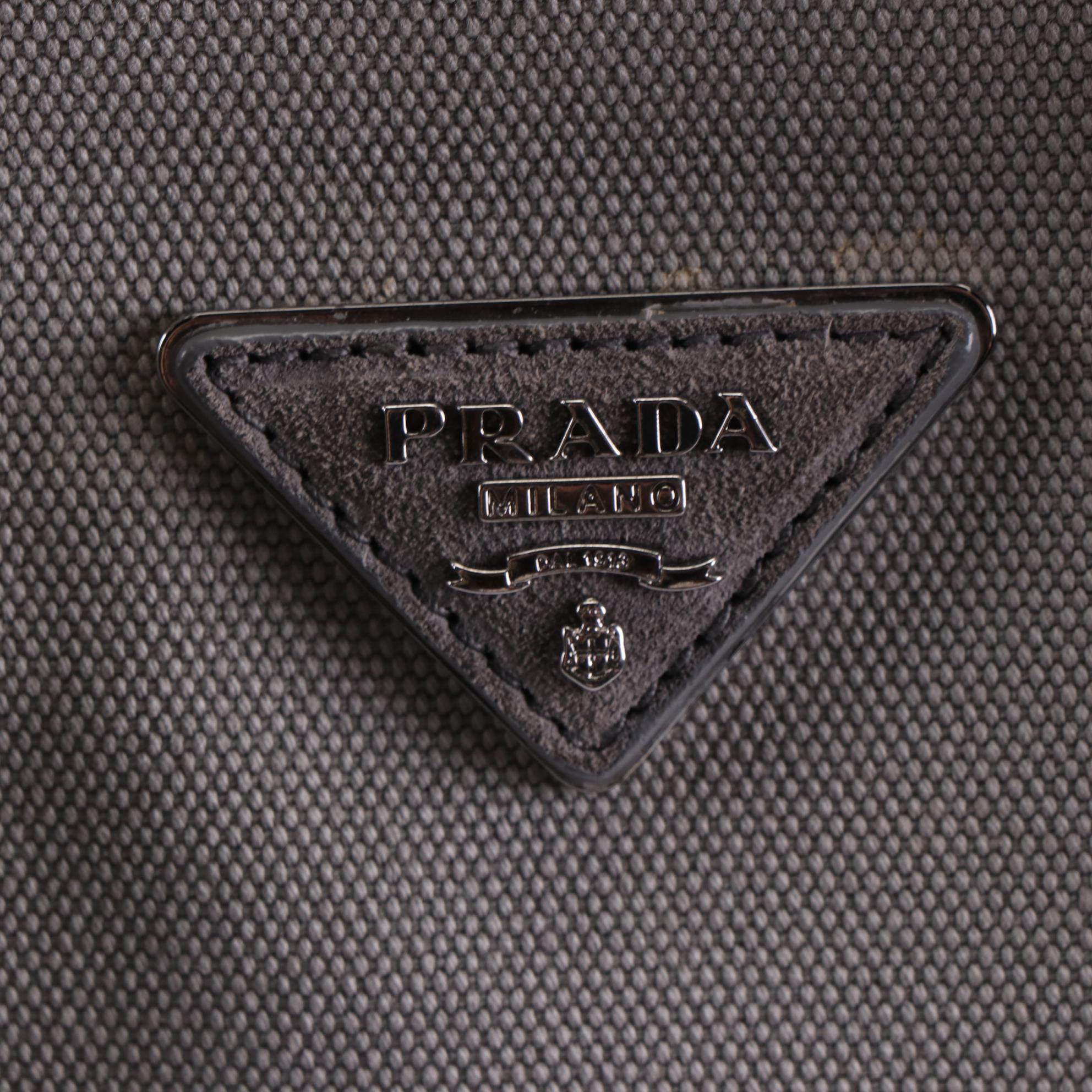 Prada Twin Pocket Tote Bag in Canvas and Suede