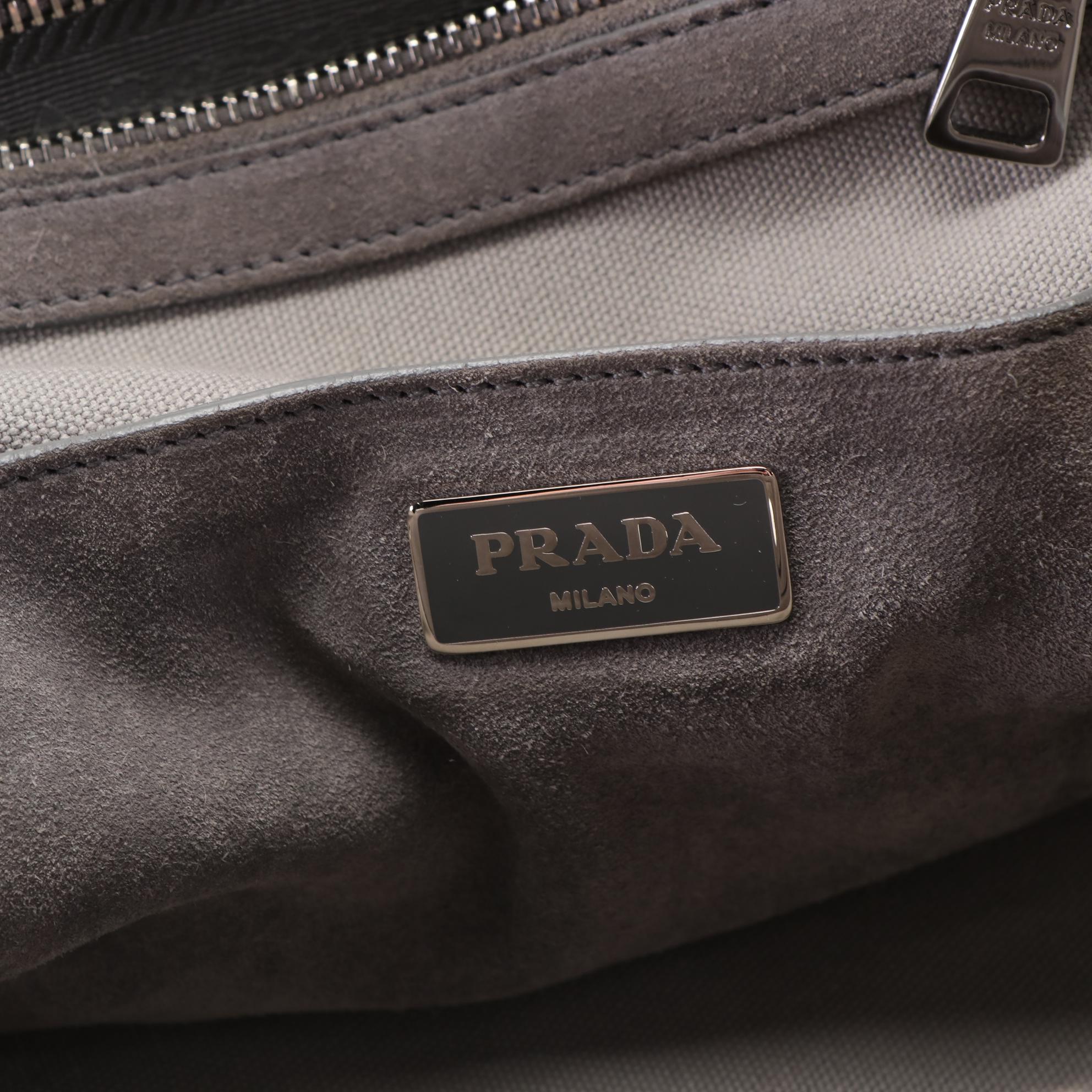 Prada Twin Pocket Tote Bag in Canvas and Suede