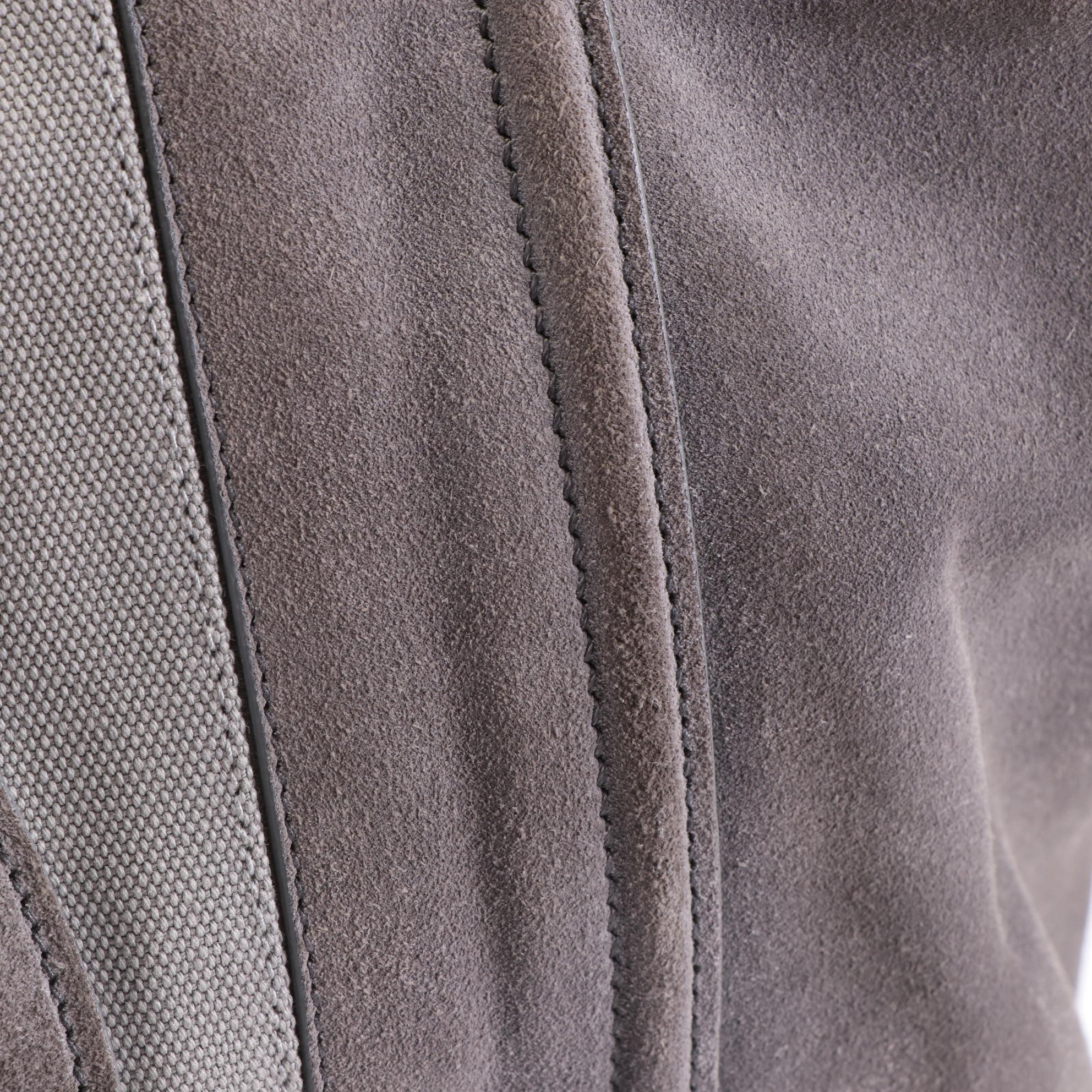 Prada Twin Pocket Tote Bag in Canvas and Suede