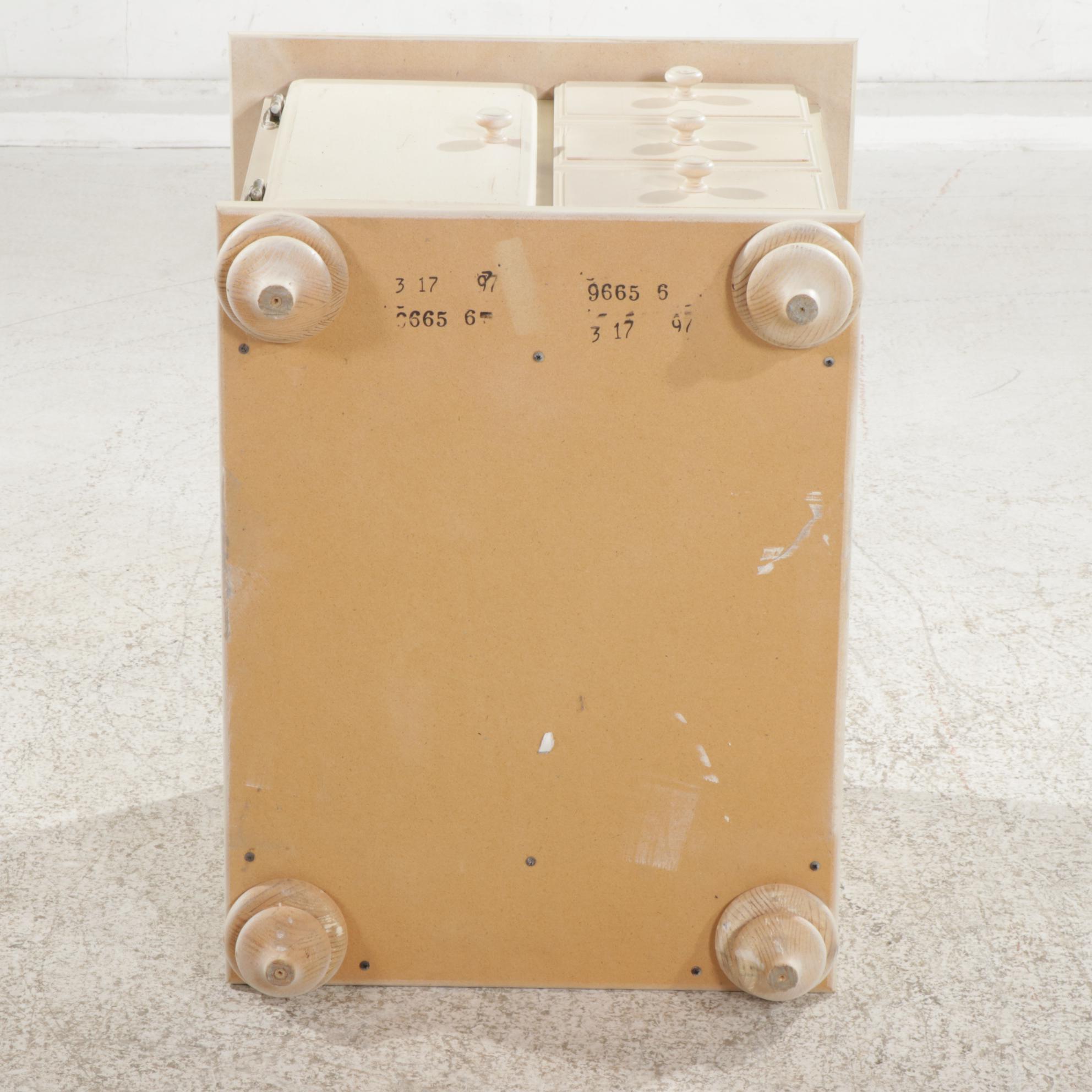 Cream Colored Painted Wood Side Table, 21st Century