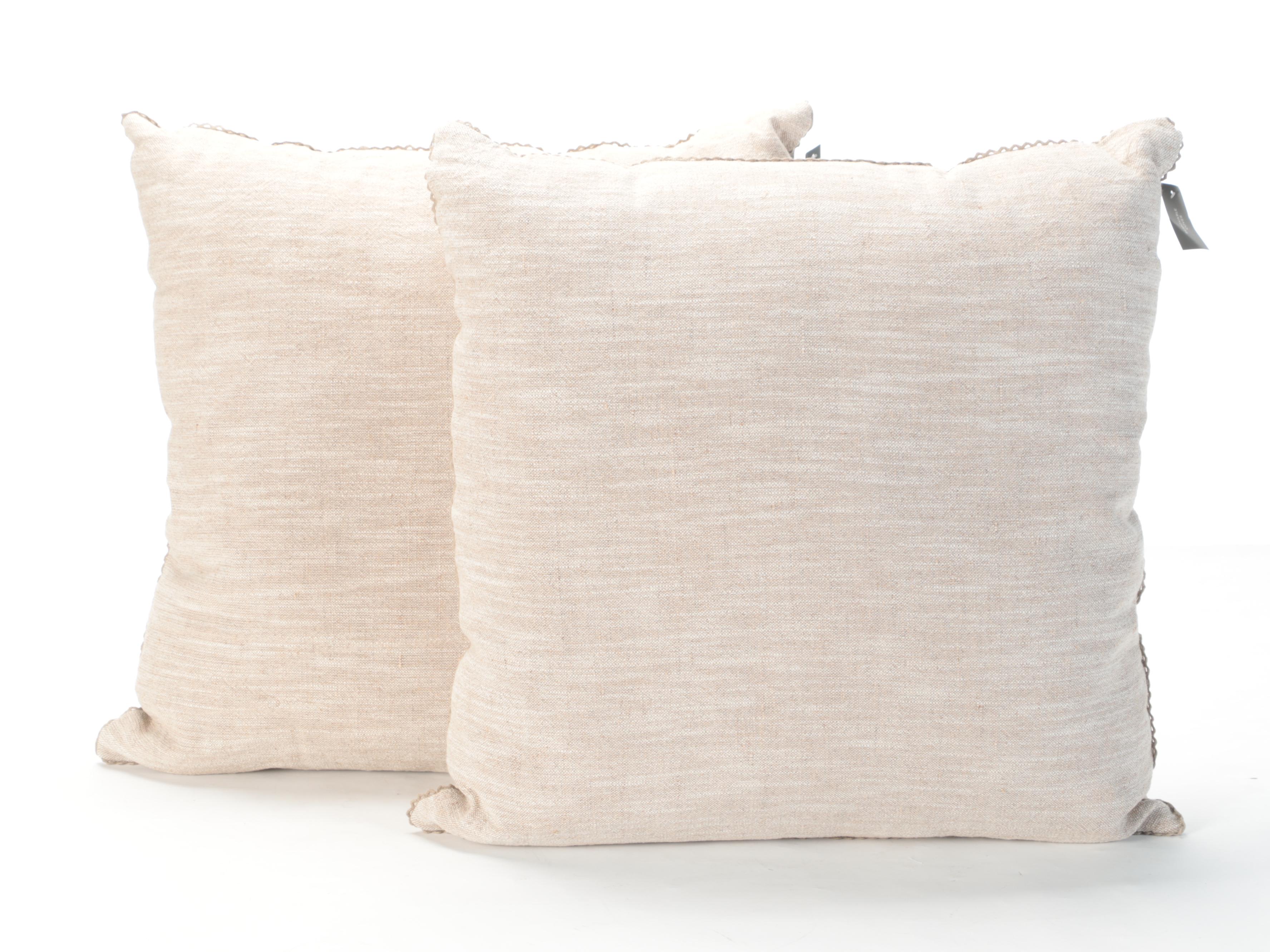 Pair of Threshold Throw Pillows with Magaschoni Faux Mohair Throw Blanket