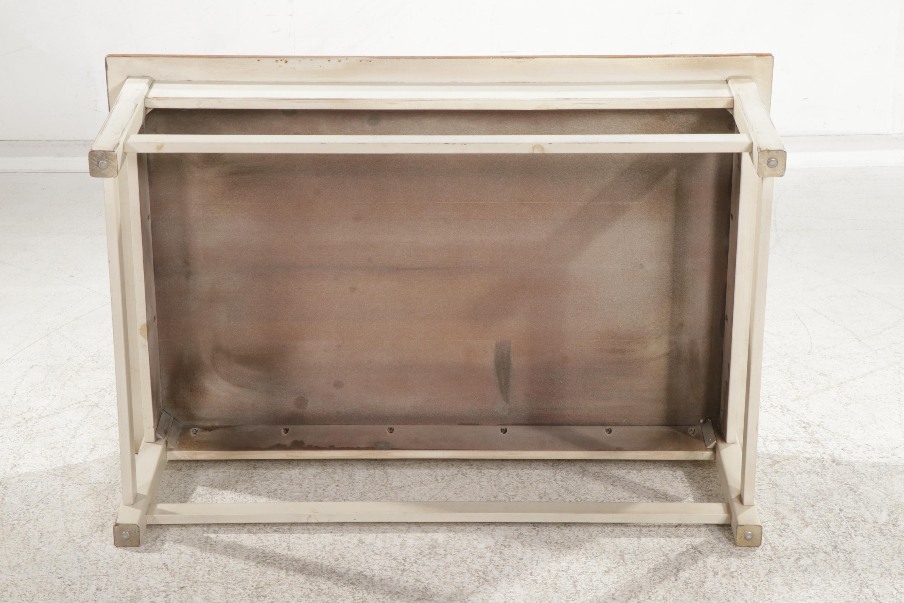 Coffee Table with Painted Wood Base and Pine Top, Late 20th to 21st Century