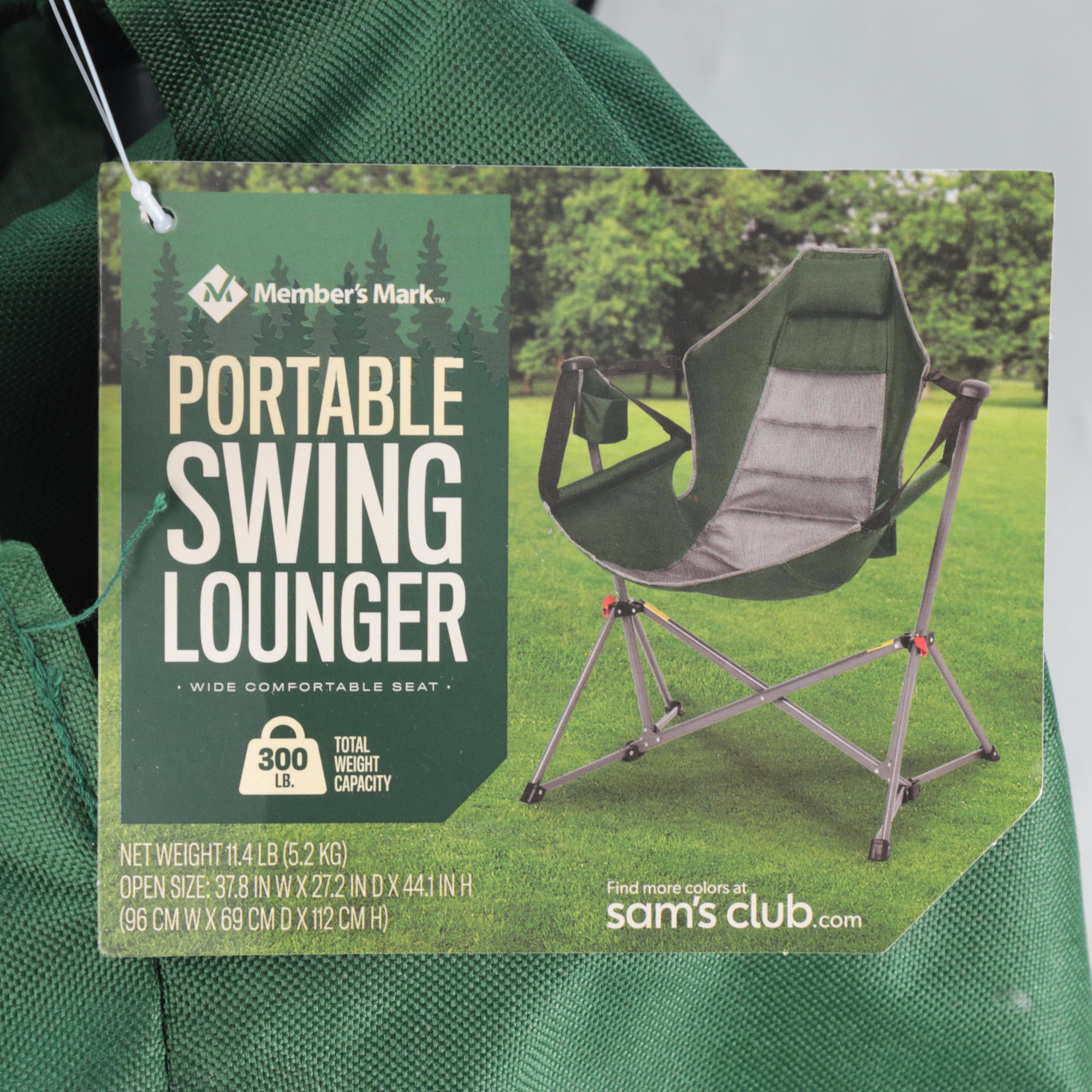 Member's Mark Portable Swing Lounger Chair with 8' x 8' Outdoor Blanket