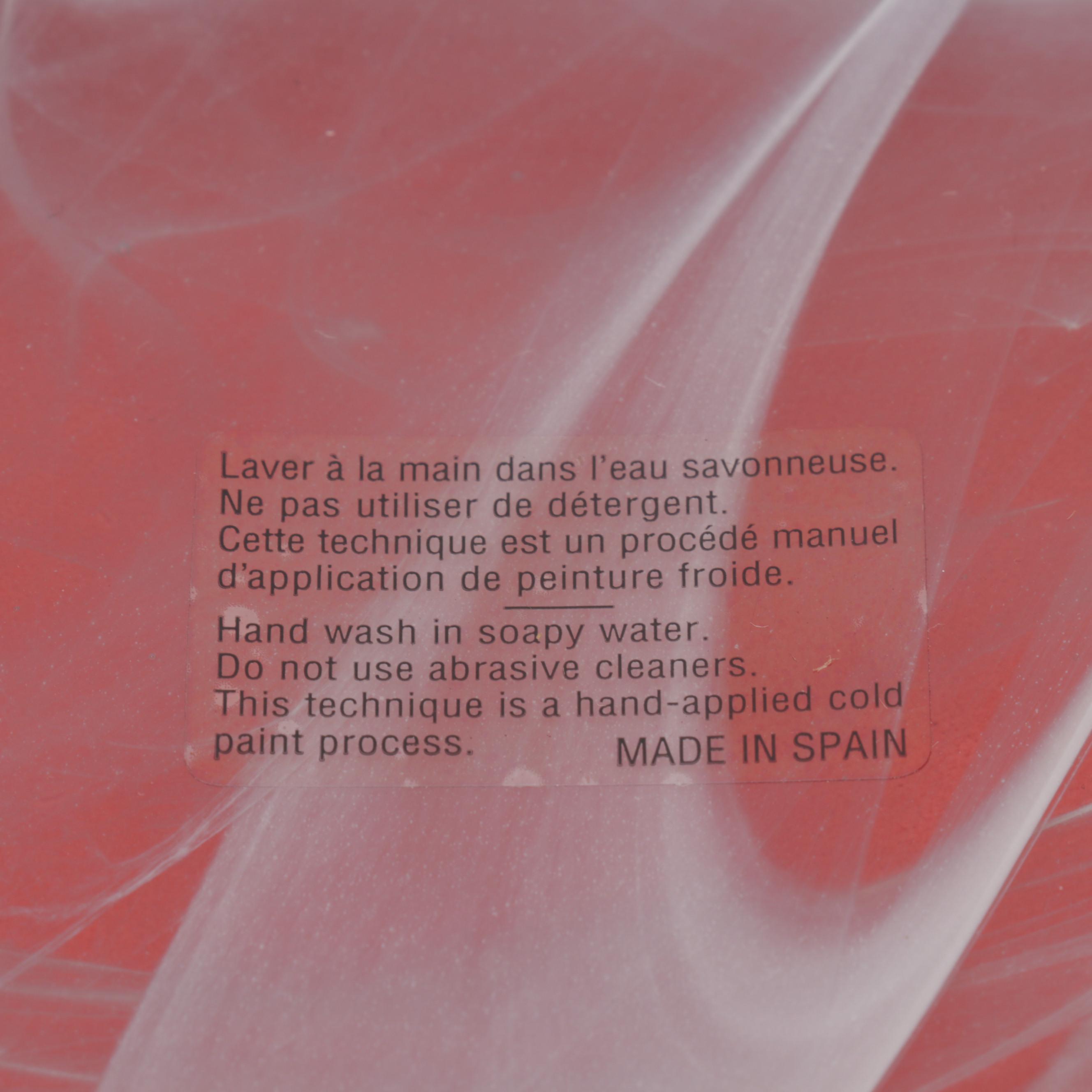 Crimson Swirl Spanish Art Glass Centerpiece Bowl & La Vida Polish Oil Lamps