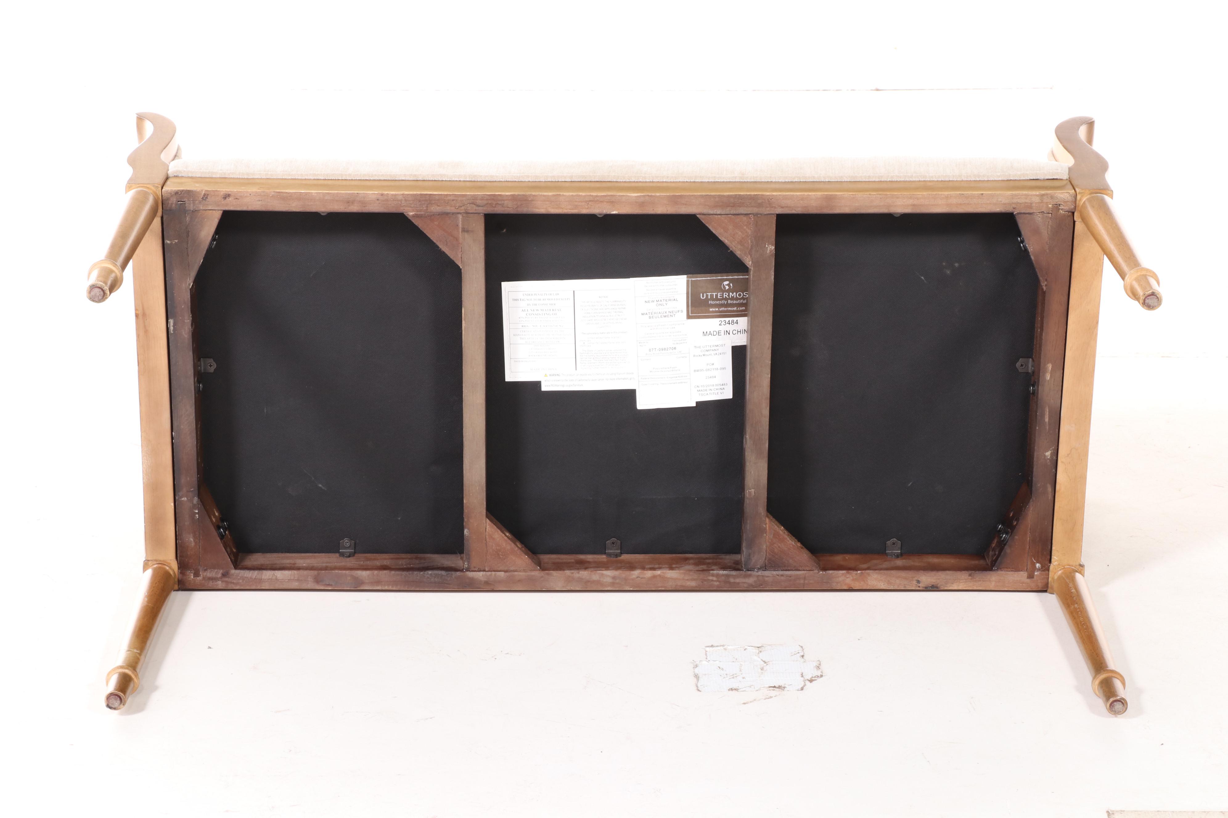 Uttermost Custom-Upholstered Hardwood Window Seat