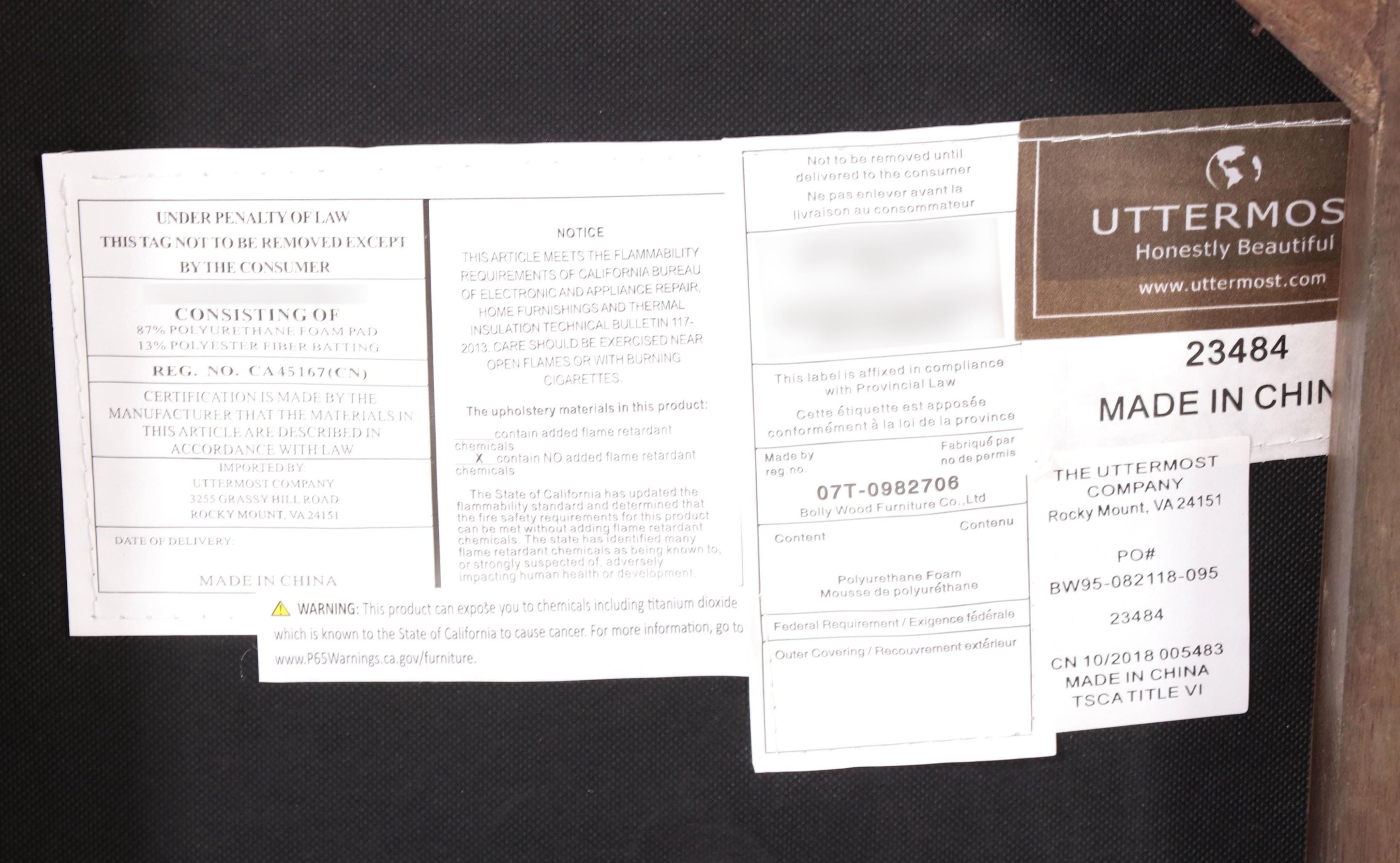 Uttermost Custom-Upholstered Hardwood Window Seat