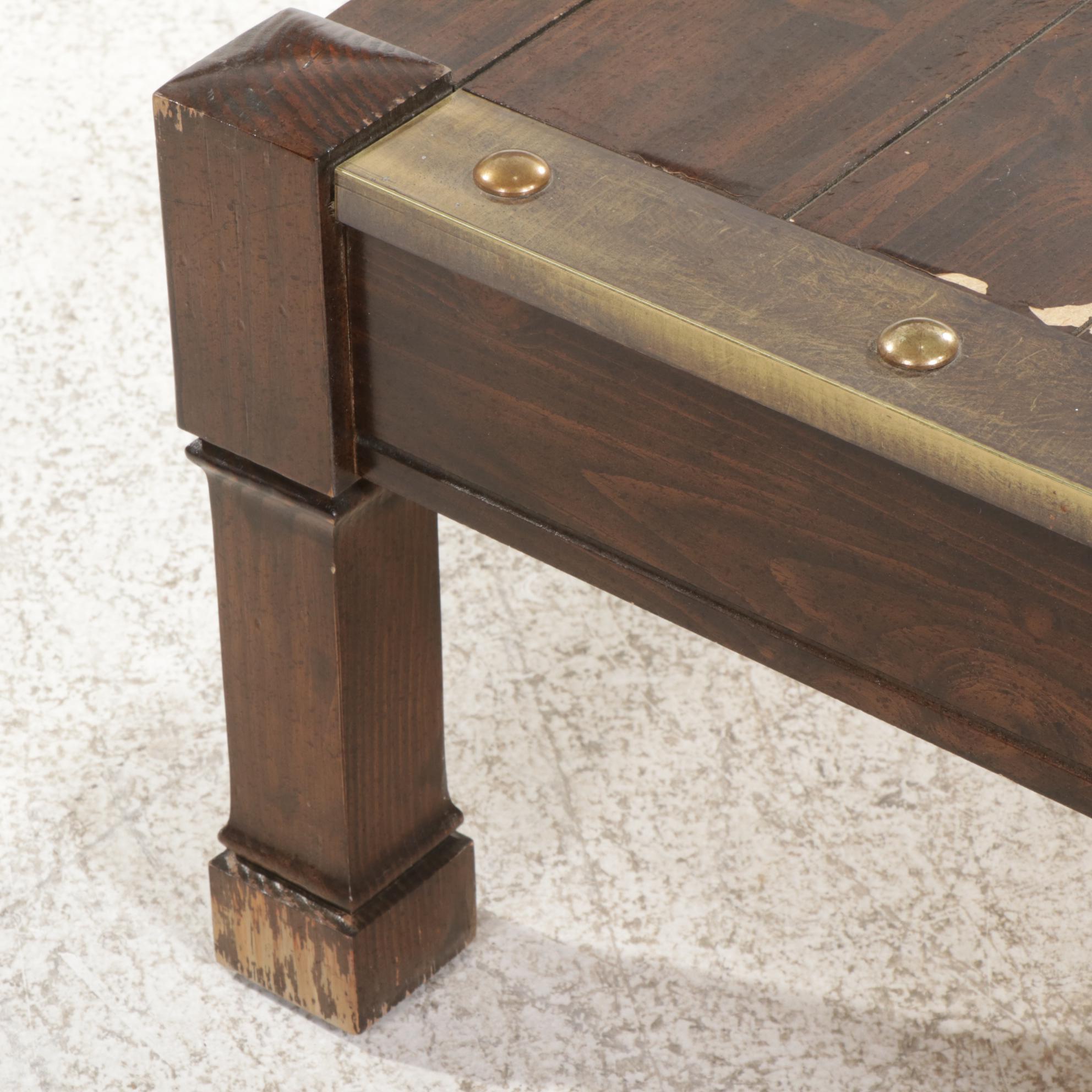 Coffee Table with Wood Grain Laminate Finish, Late 20th Century