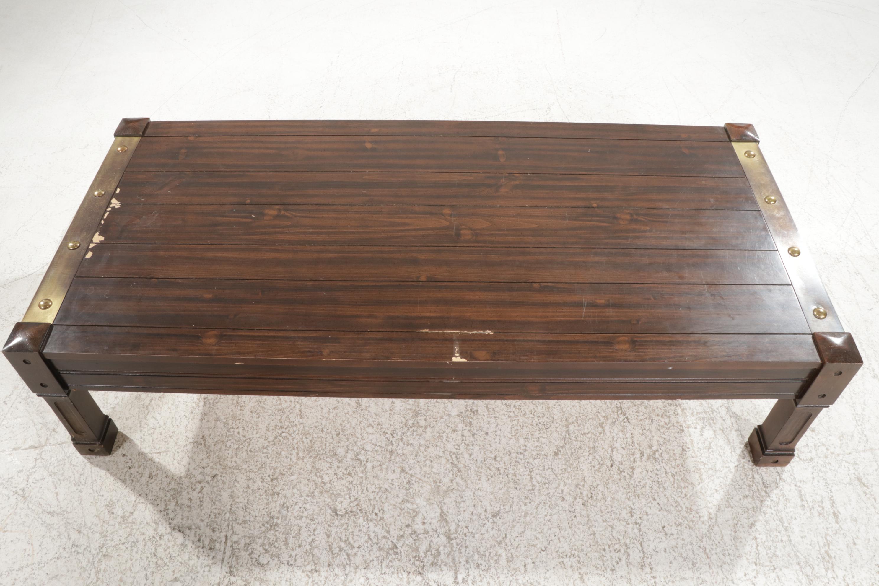 Coffee Table with Wood Grain Laminate Finish, Late 20th Century