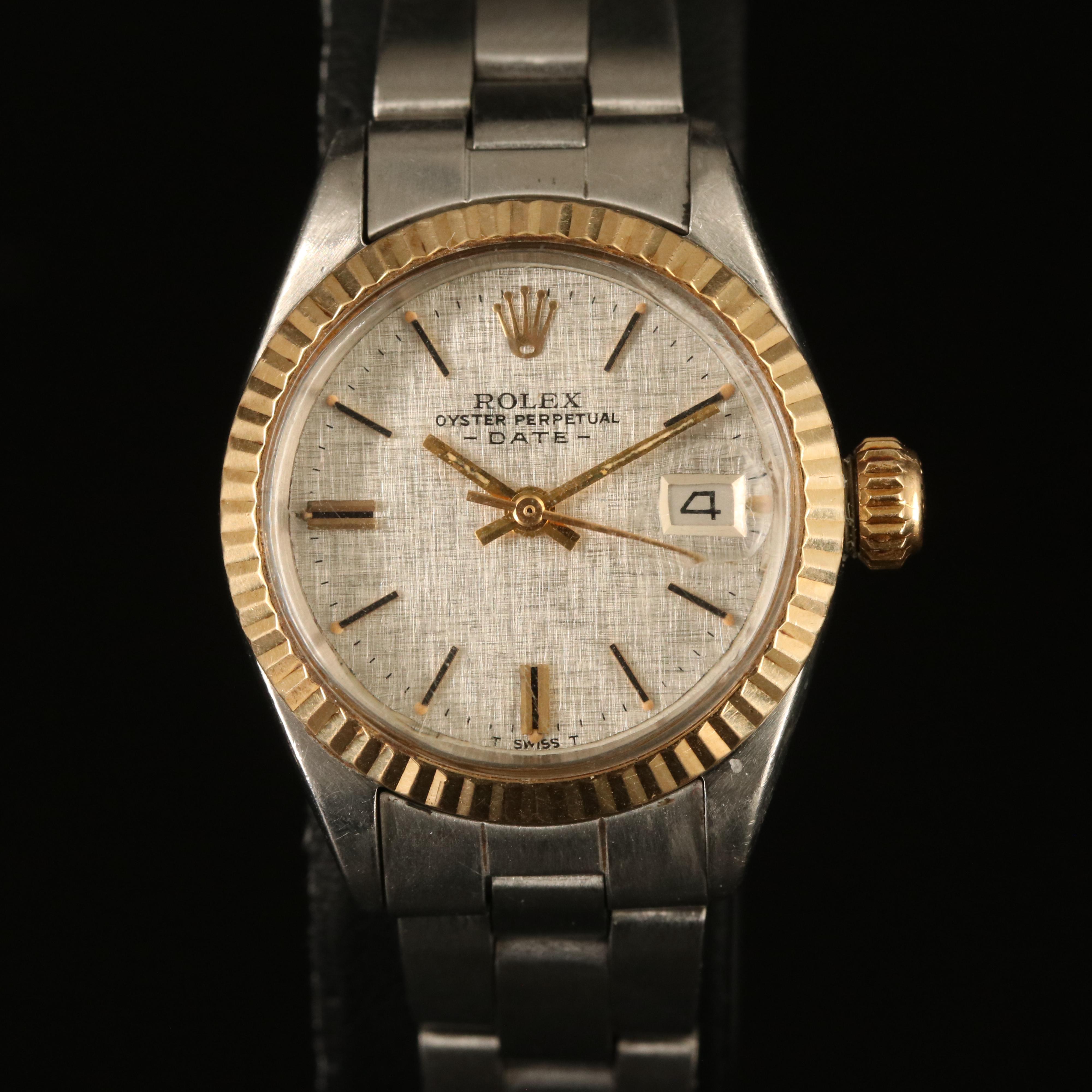 1971 Rolex 14K and Stainless Steel Oyster Perpetual Date Watch