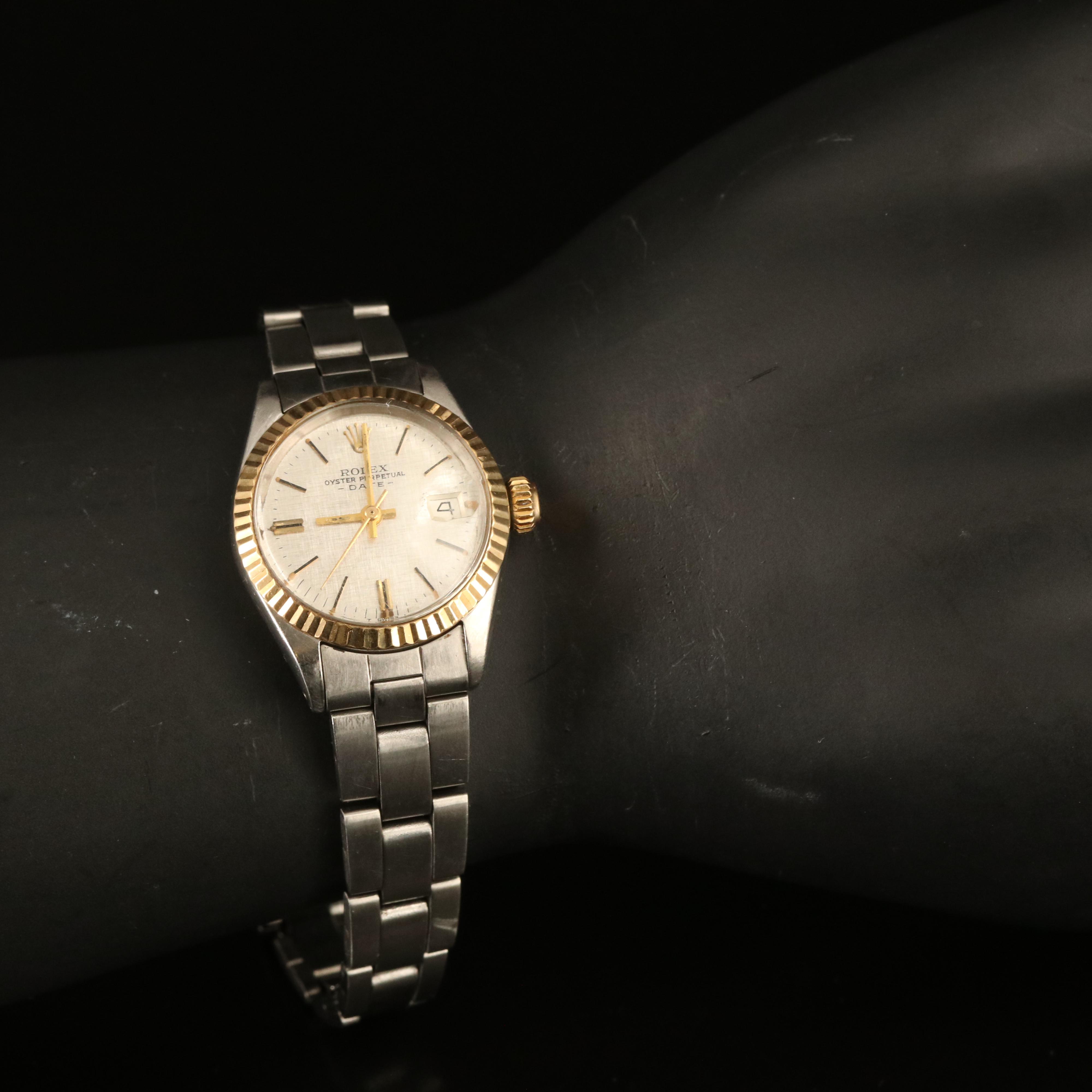 1971 Rolex 14K and Stainless Steel Oyster Perpetual Date Watch