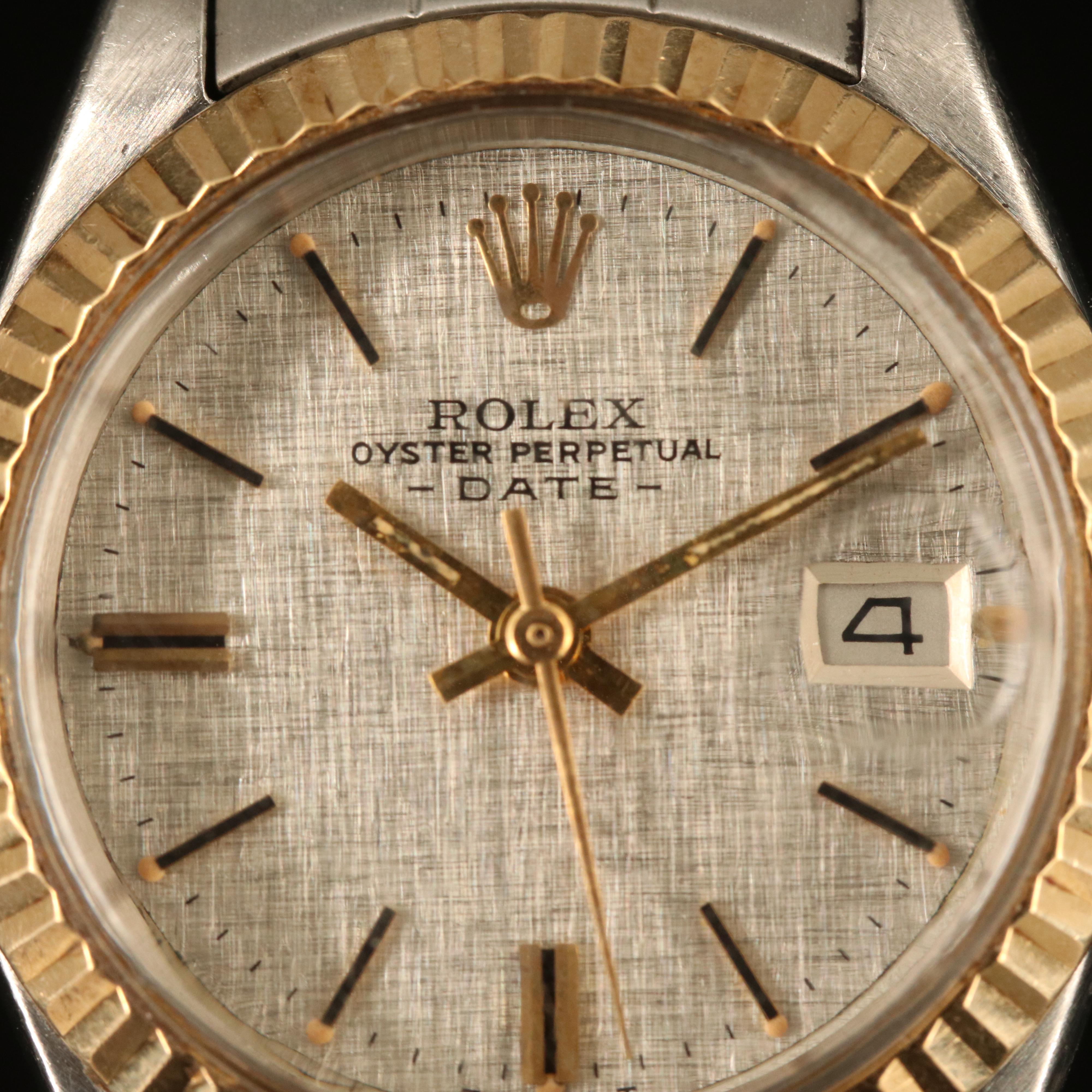 1971 Rolex 14K and Stainless Steel Oyster Perpetual Date Watch