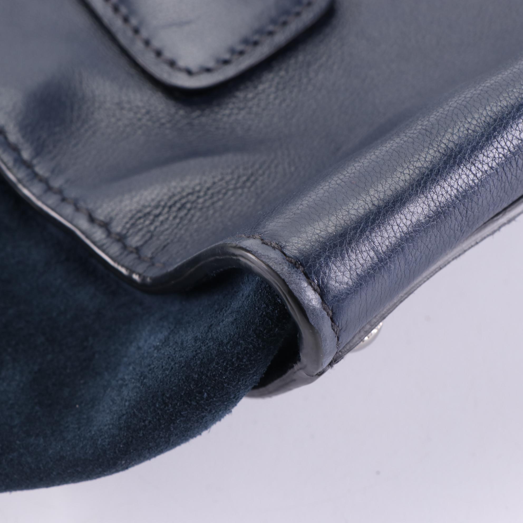 Prada Twin Pocket Tote Small in Baltico Glace Calf and Suede