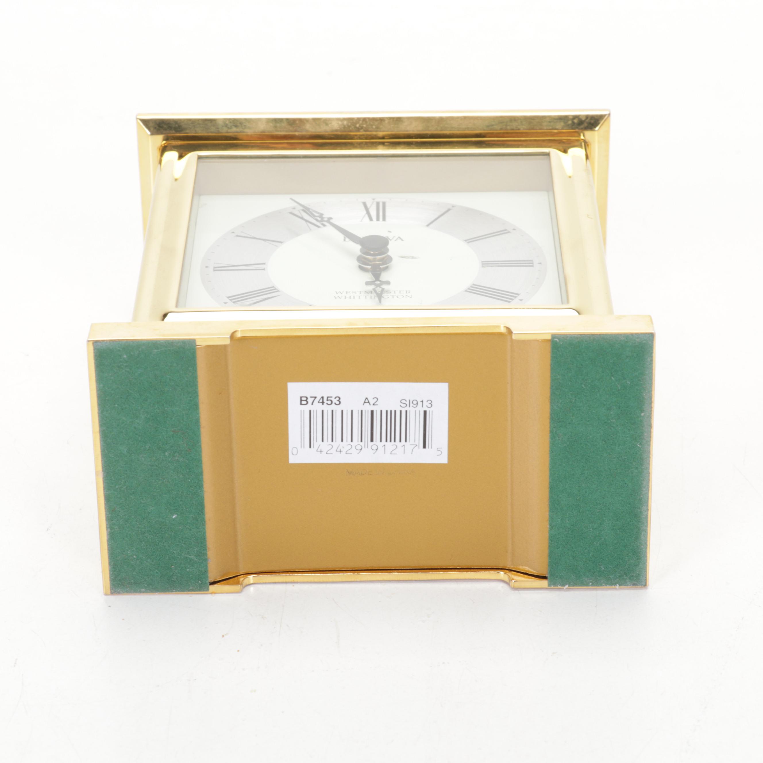 Bulova Westminster Whittington Brass Desk Clock with Other Brass Decor