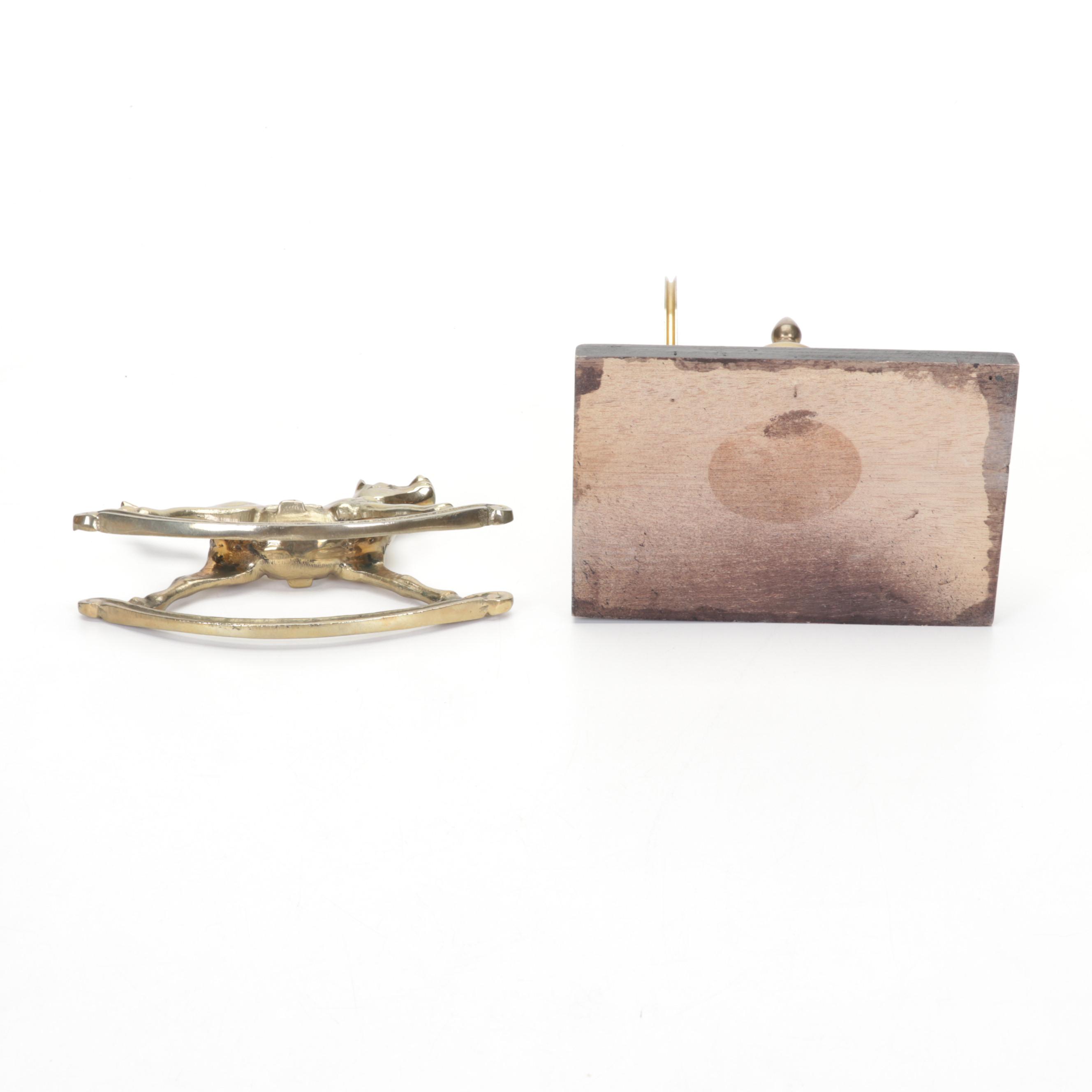 Bulova Westminster Whittington Brass Desk Clock with Other Brass Decor