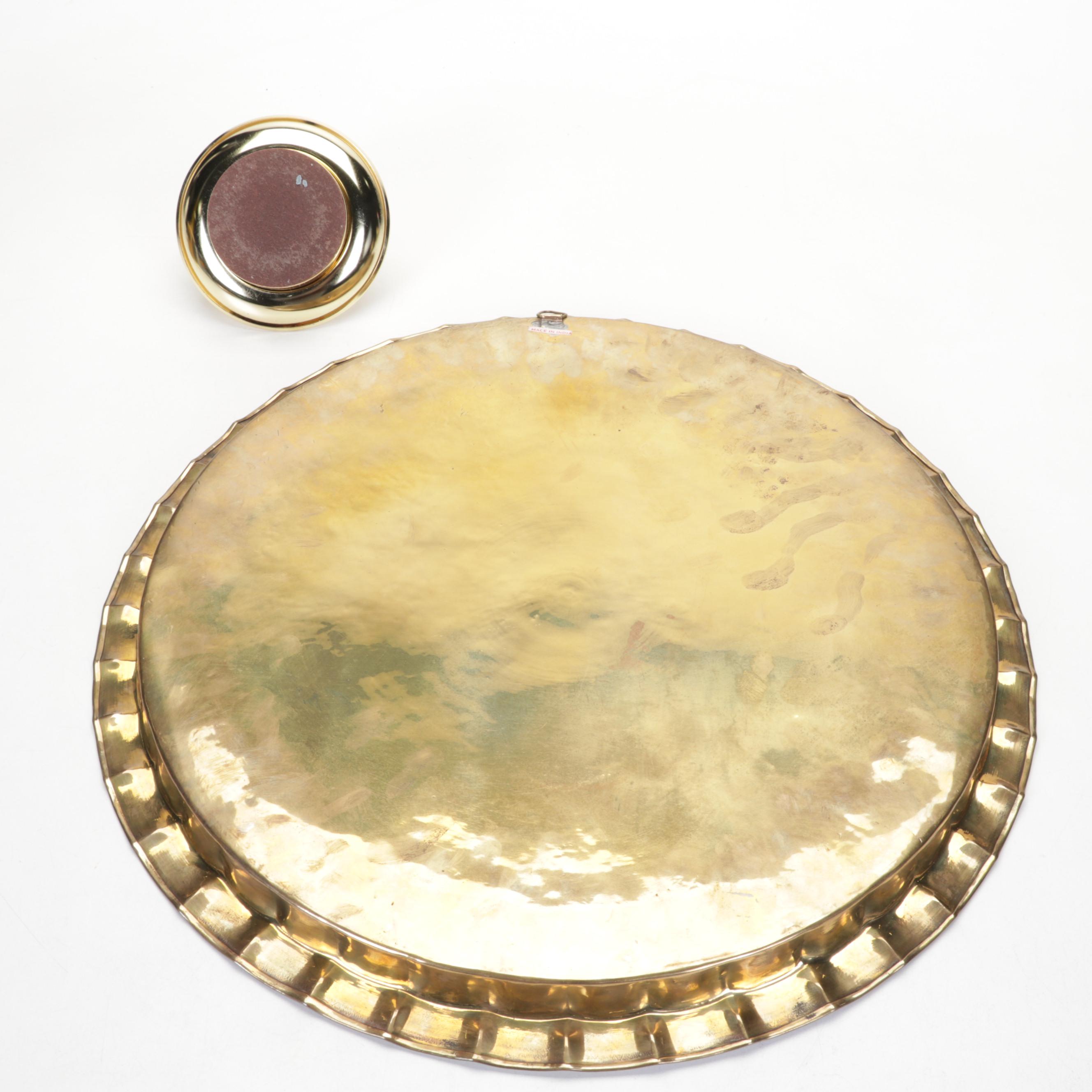 Bulova Westminster Whittington Brass Desk Clock with Other Brass Decor