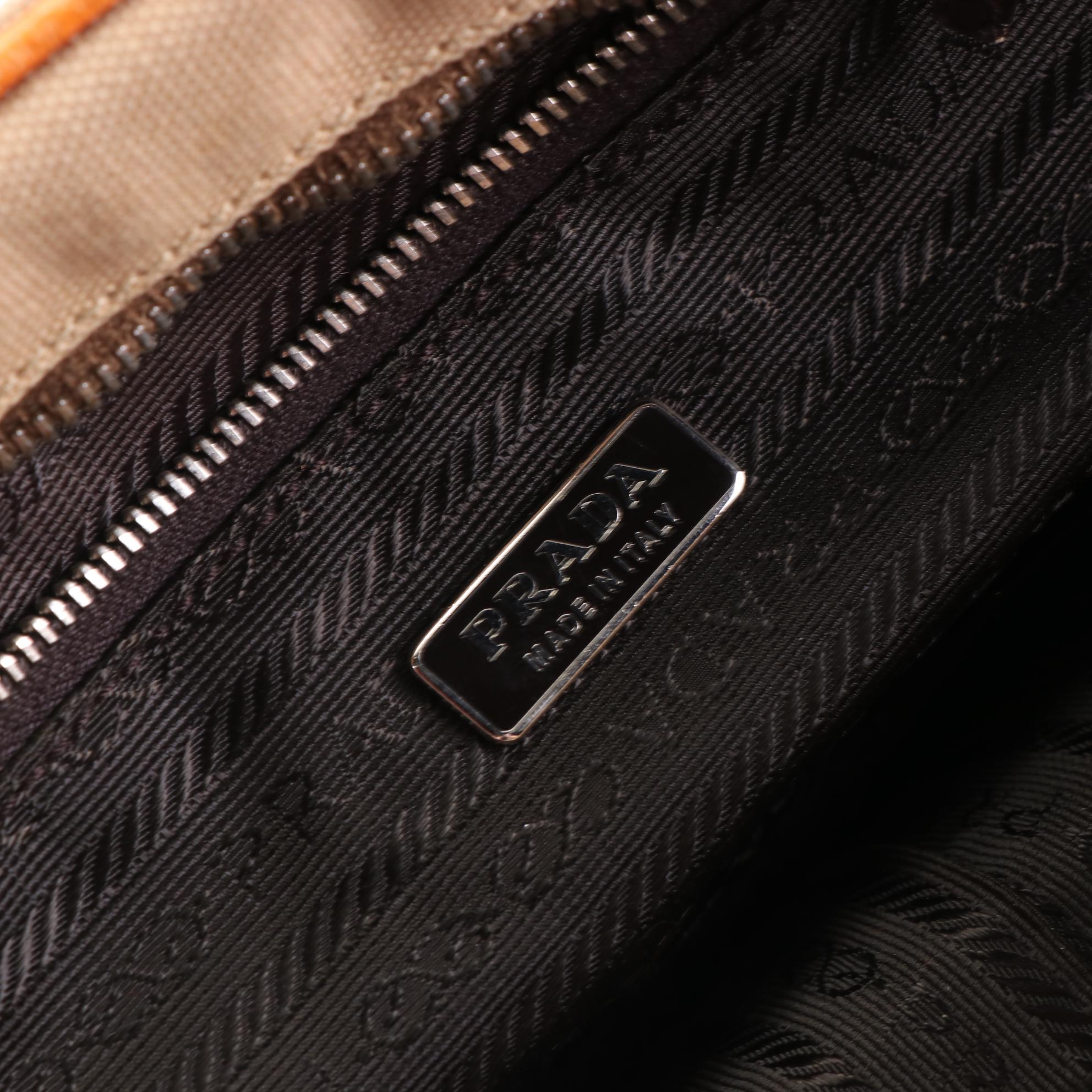 Prada Baguette in Canvas and Cinghi Leather