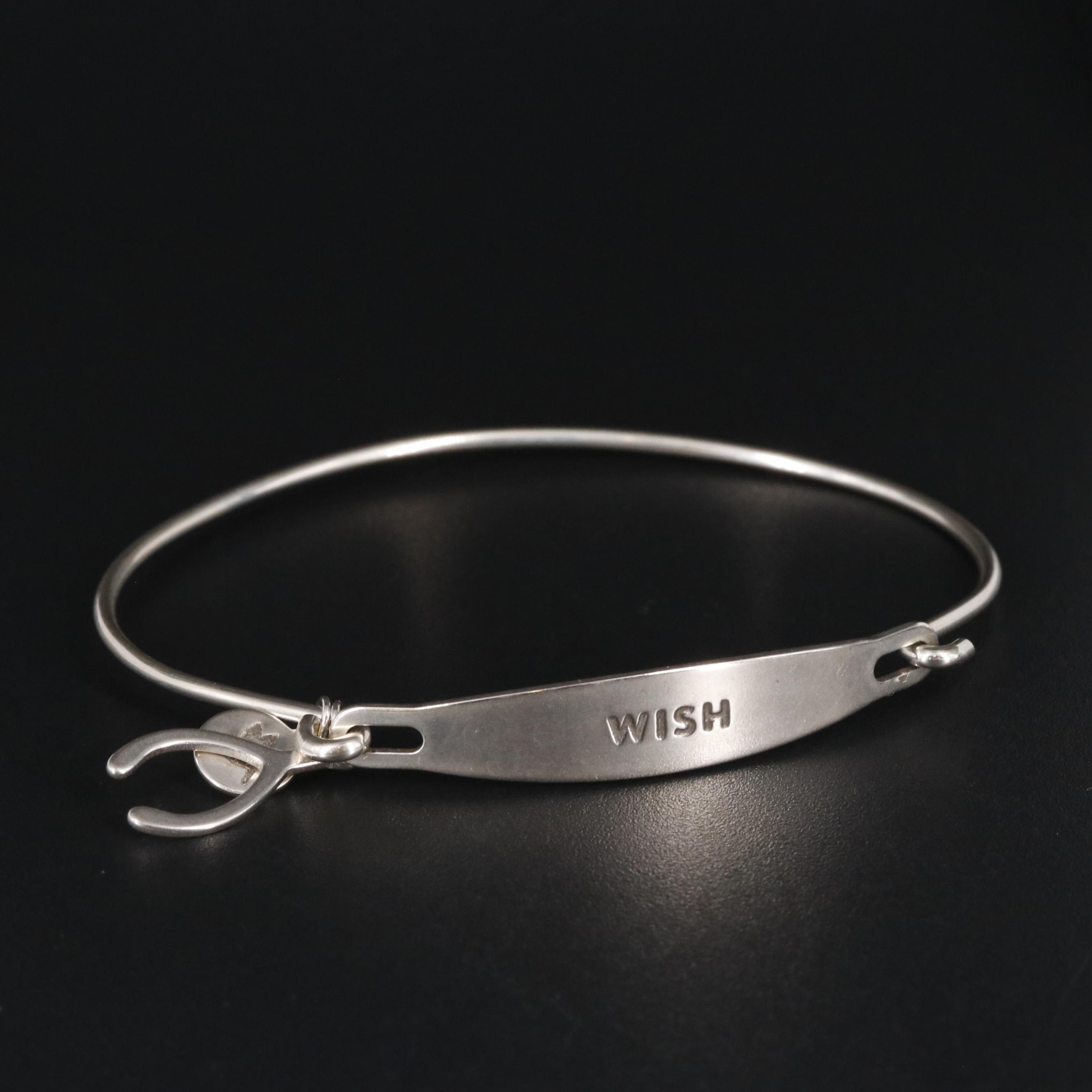 Sterling Wish Bangle Bracelet