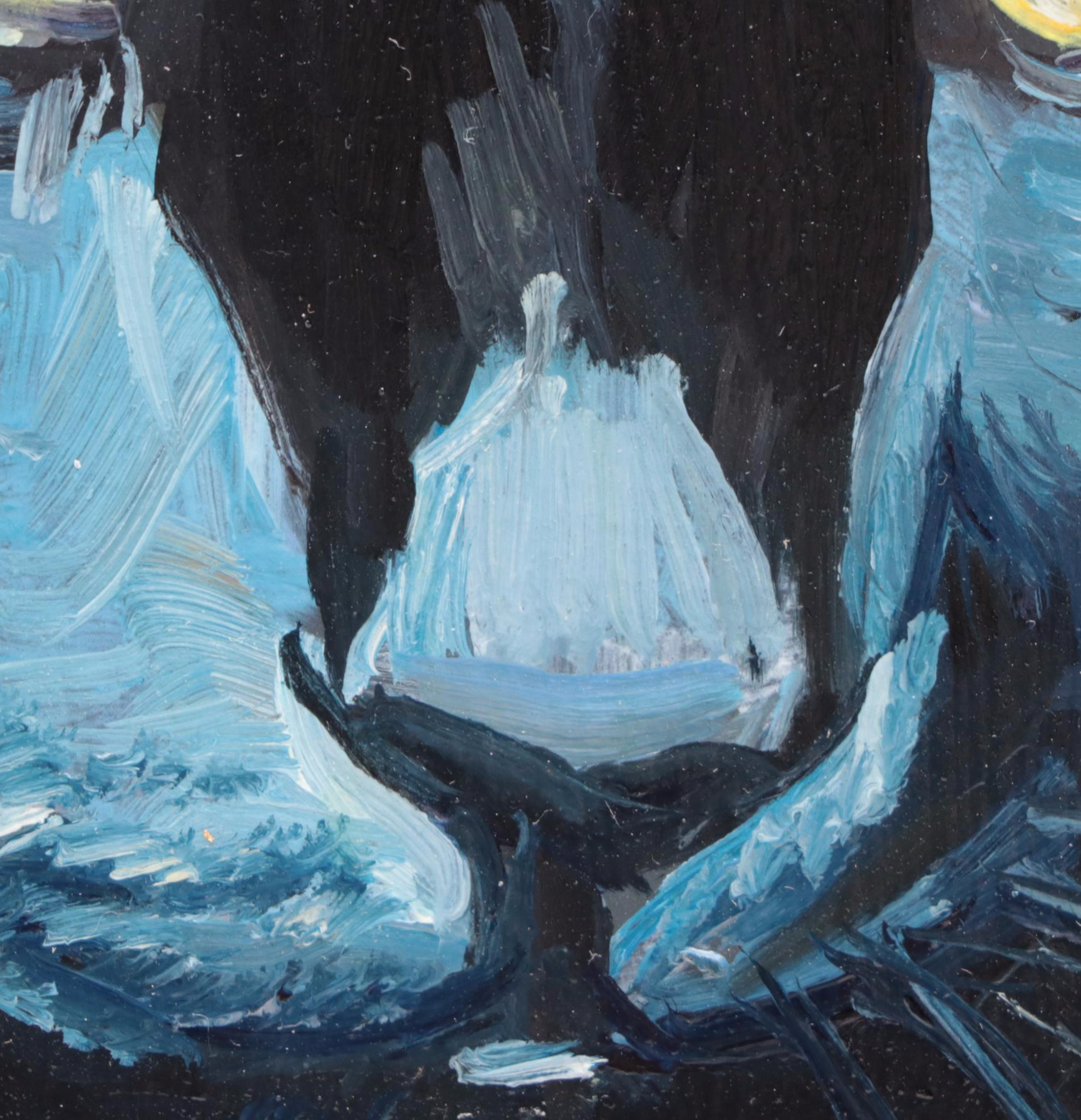 Jeff Claudio Oil Painting of Cat, 21st Century