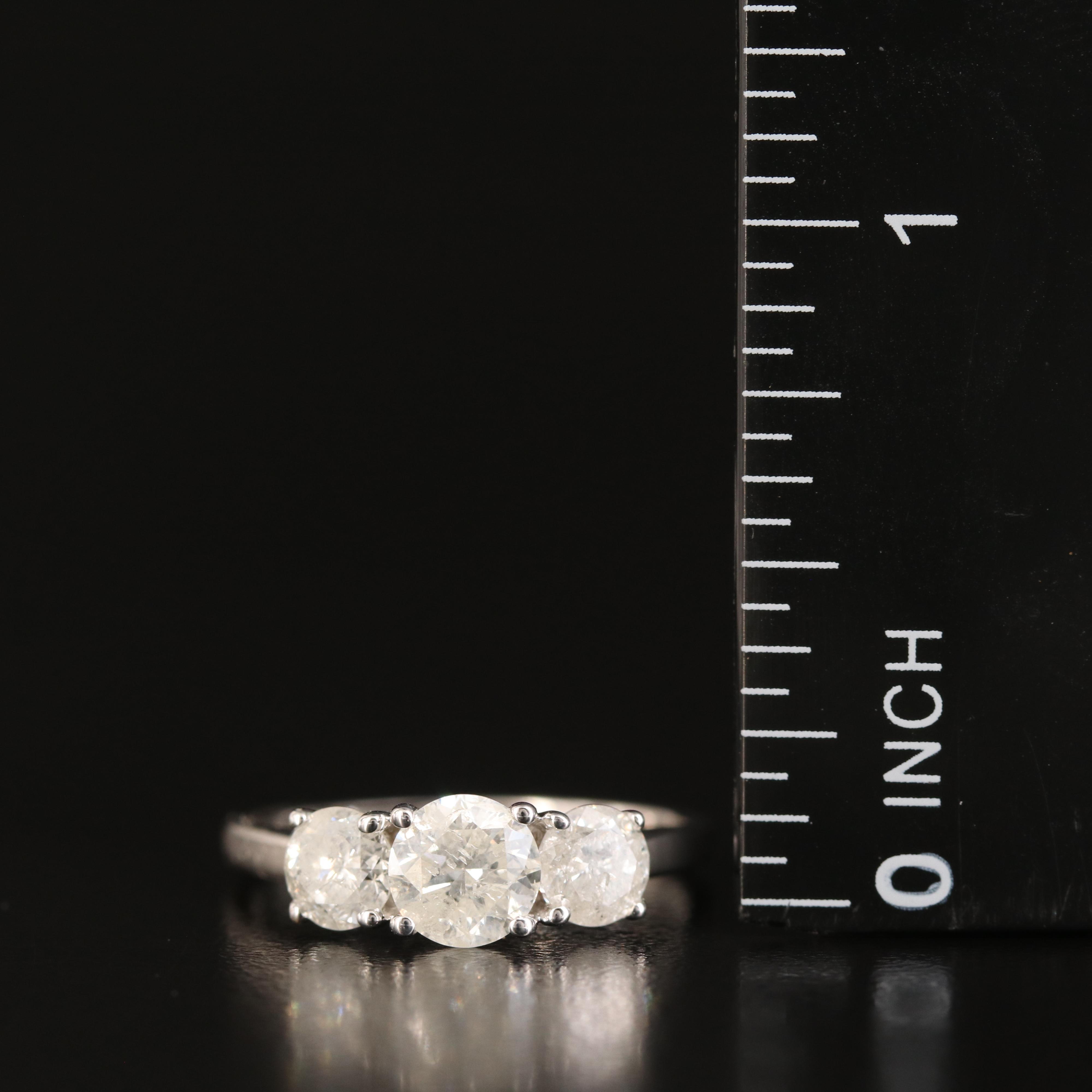 14K 1.36 CTW Diamond Three Stone Ring