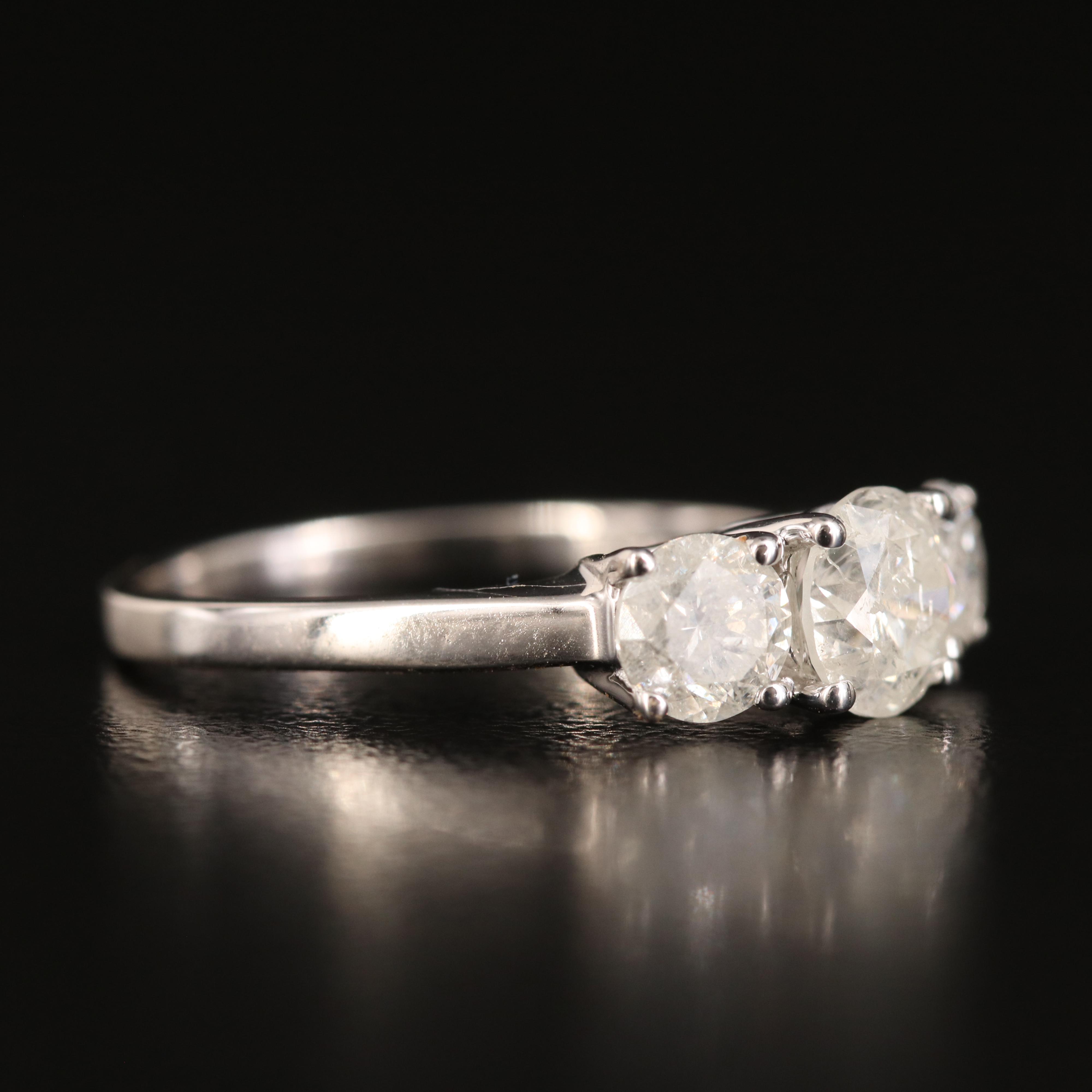 14K 1.36 CTW Diamond Three Stone Ring