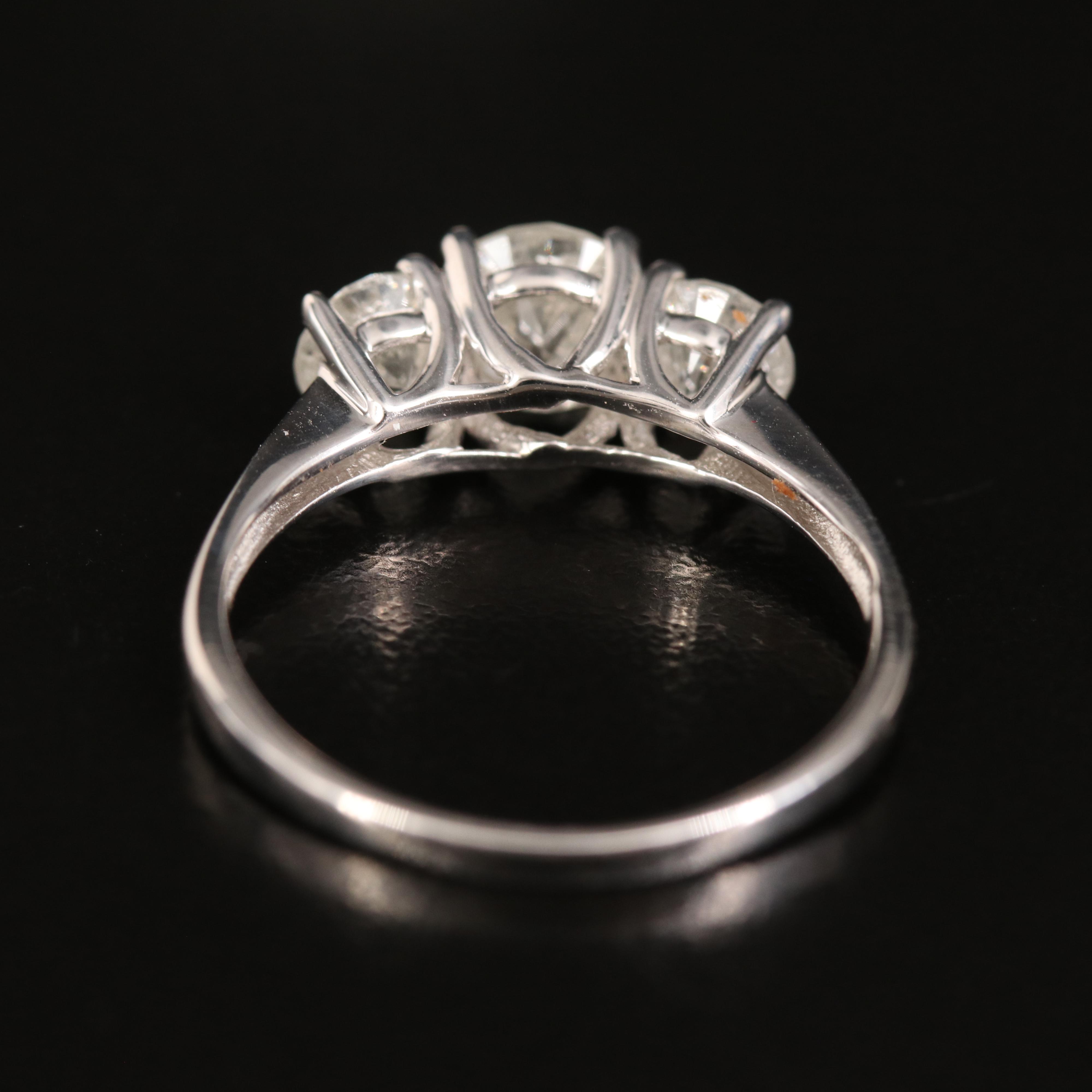 14K 1.36 CTW Diamond Three Stone Ring