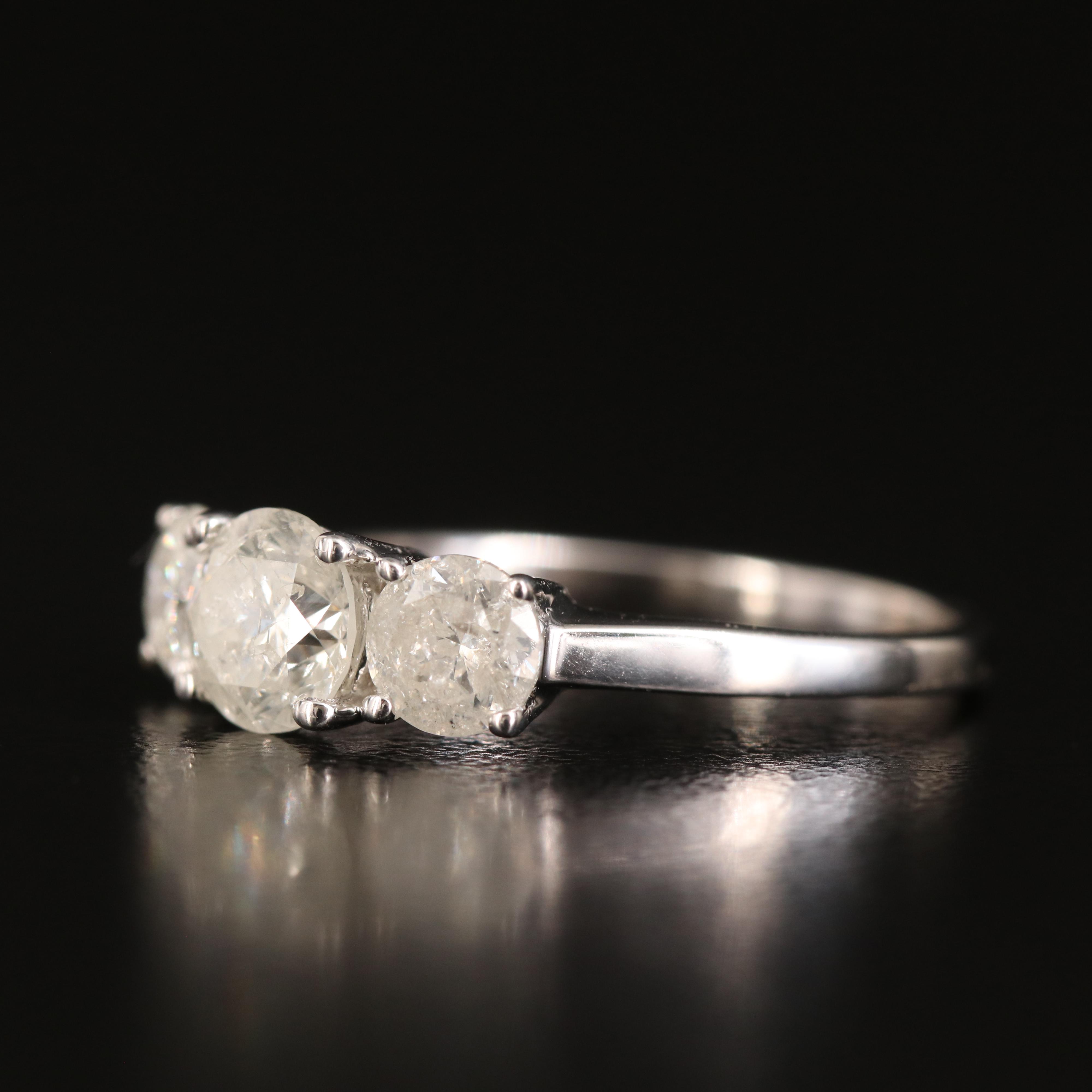 14K 1.36 CTW Diamond Three Stone Ring