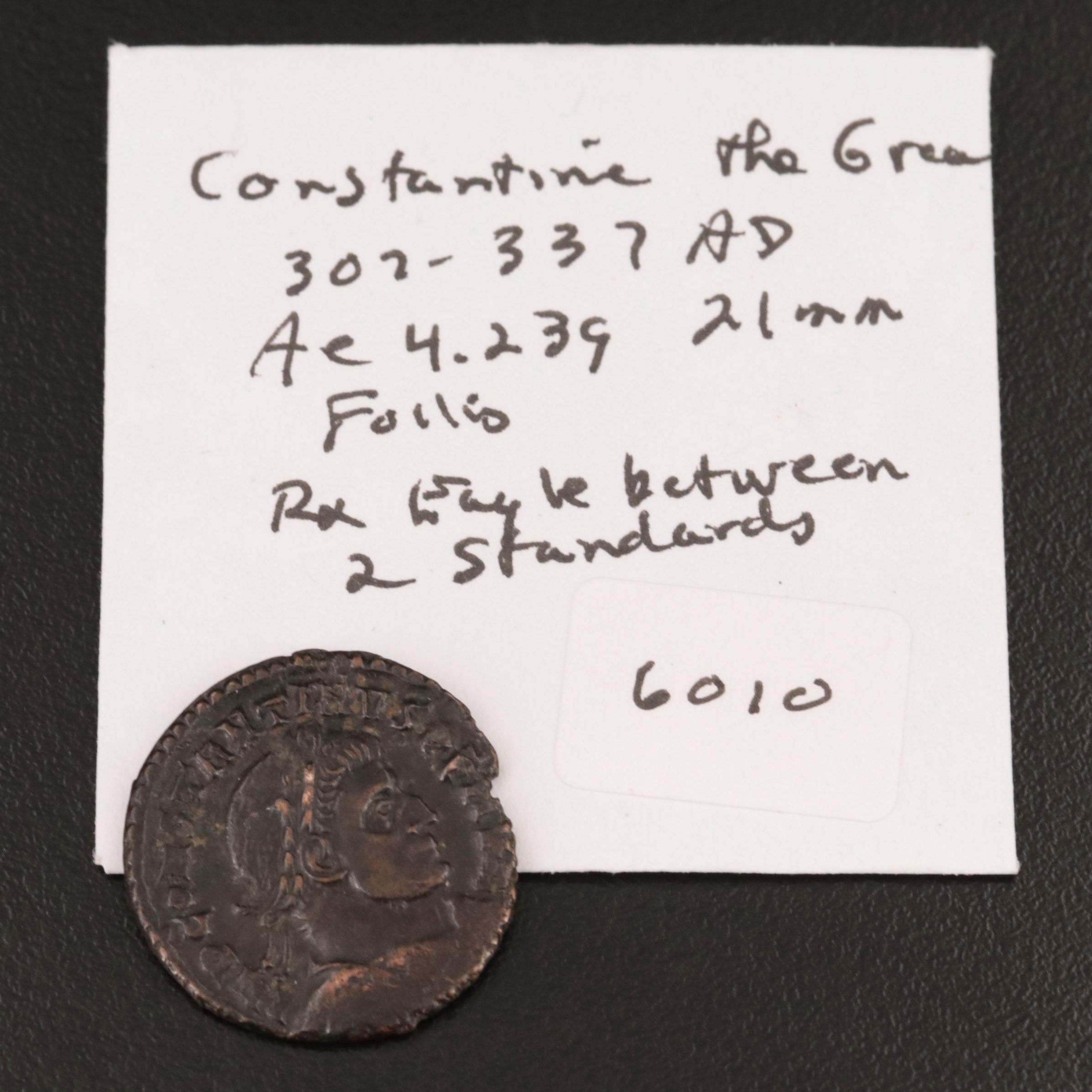 Ancient Roman Imperial Follis of Constantine I, "The Great", ca. 307 AD