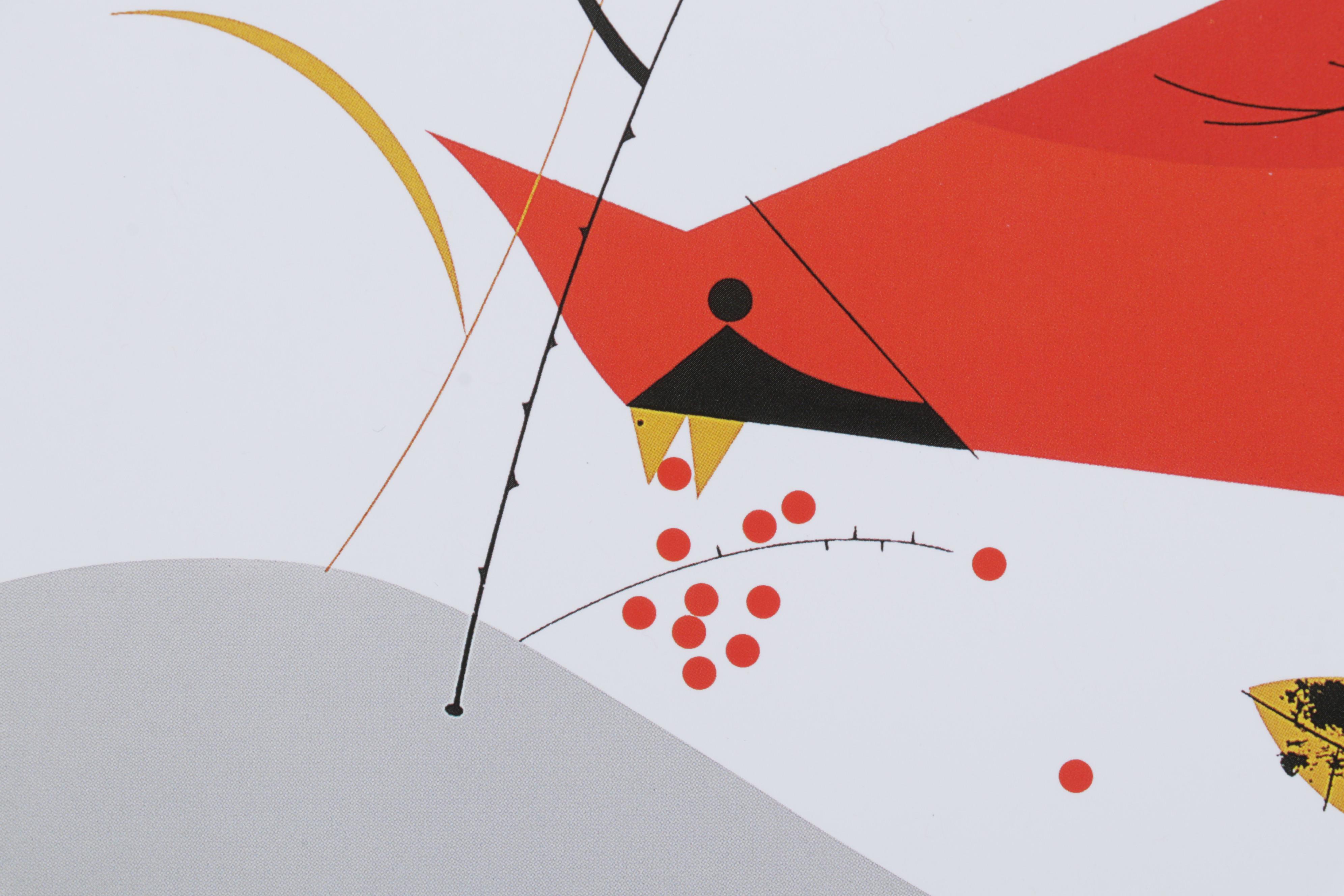 Offset Lithograph After Charley Harper "Cardinal Cuisine," circa 2002