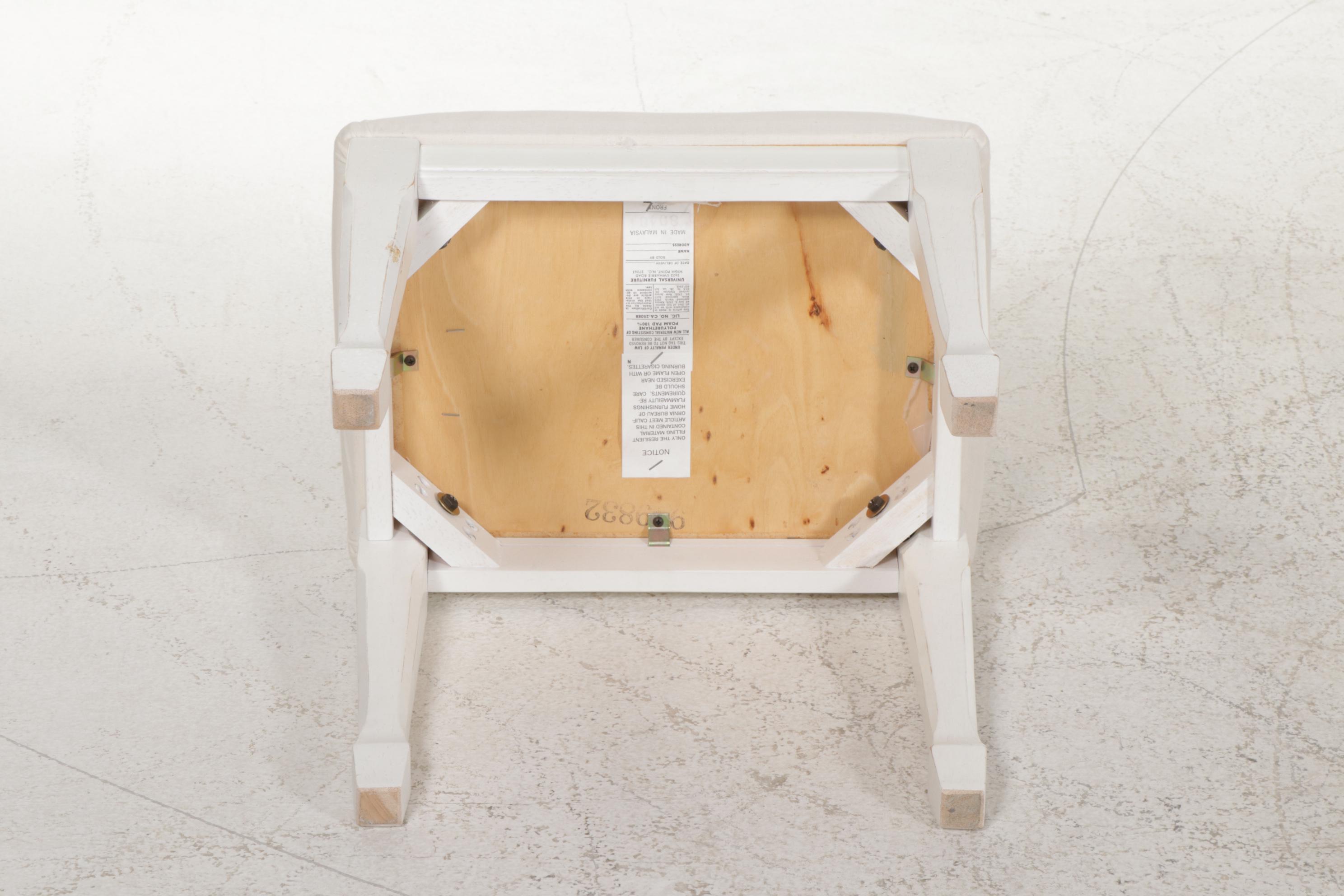 Universal Furniture White-Painted and Oak-Grained Console Table and Bench Seat