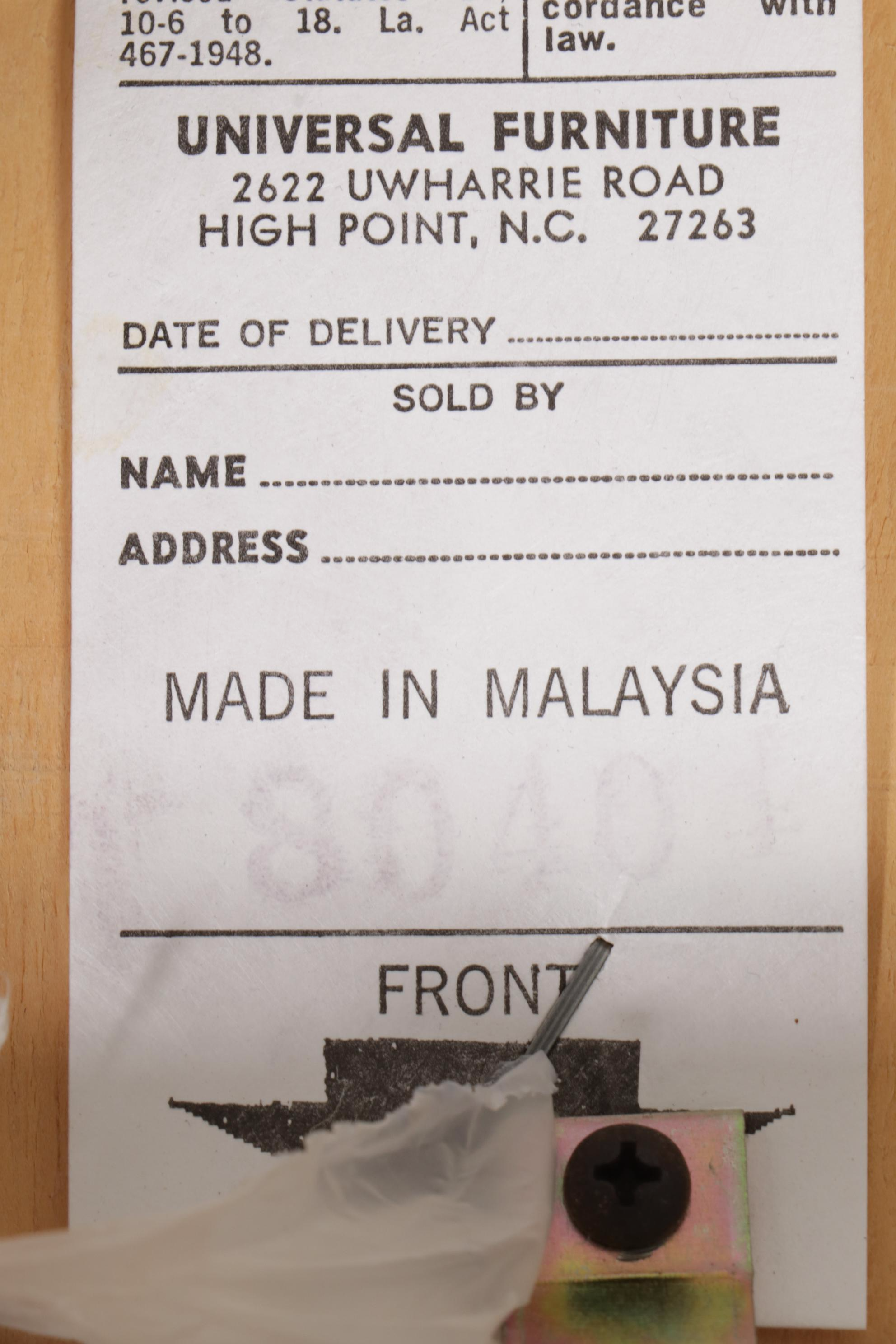 Universal Furniture White-Painted and Oak-Grained Console Table and Bench Seat