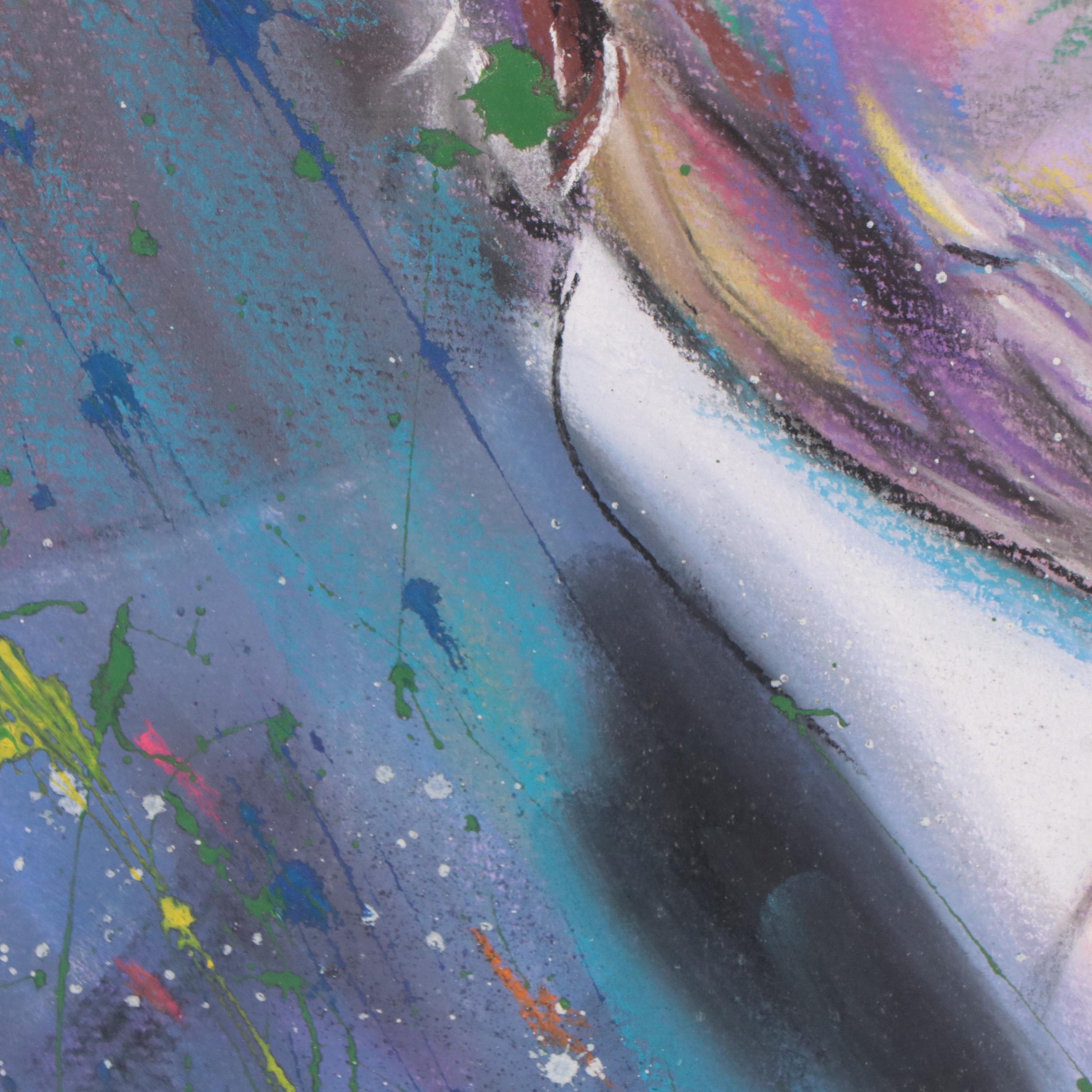 Pastel and Gouache Portrait of Donald Trump, 21st Century