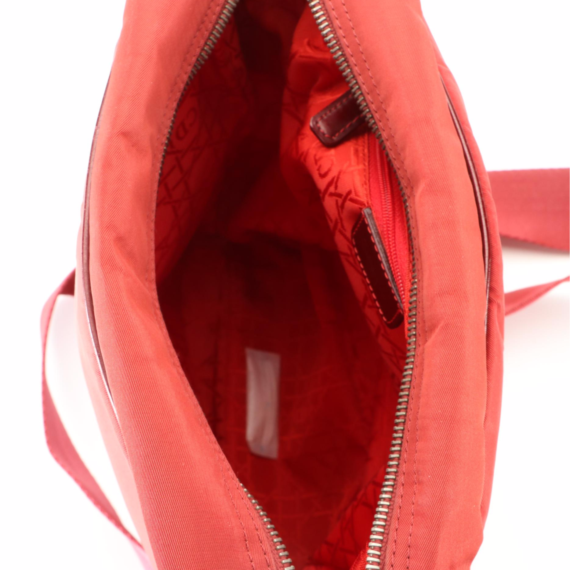 Christian Dior Crossbody Bag in Red Nylon and Patent Leather Trim