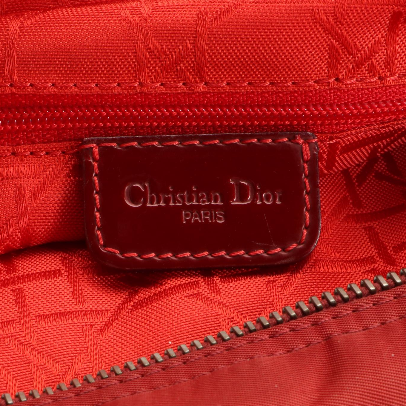 Christian Dior Crossbody Bag in Red Nylon and Patent Leather Trim