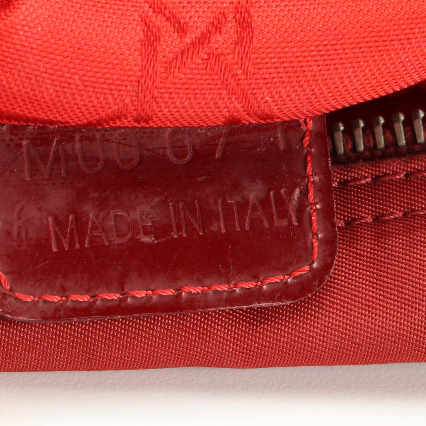 Christian Dior Crossbody Bag in Red Nylon and Patent Leather Trim
