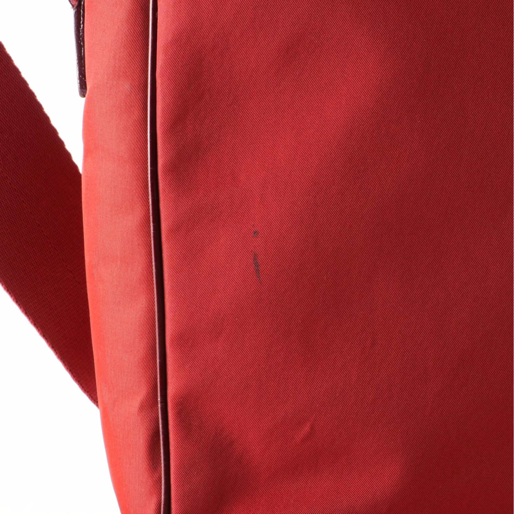 Christian Dior Crossbody Bag in Red Nylon and Patent Leather Trim